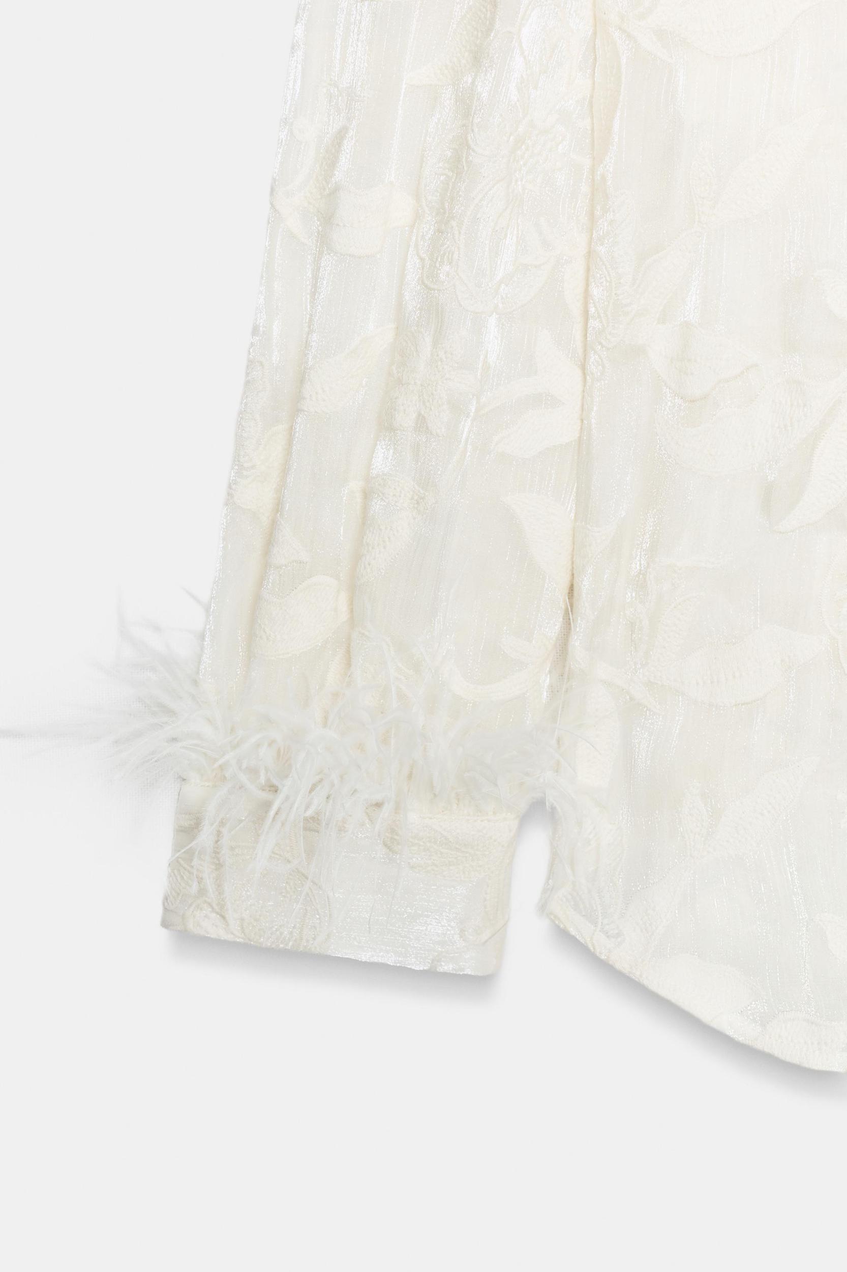FEATHER EMBROIDERED SHIRT Product Image
