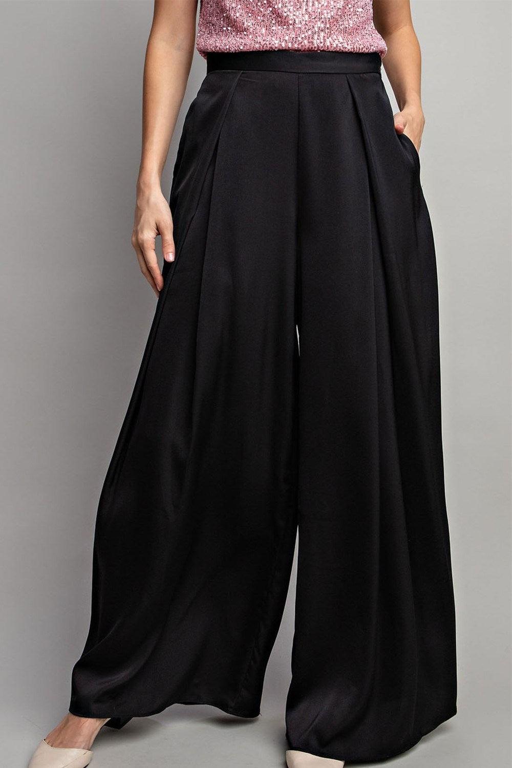 Satin Pleated Pants Product Image