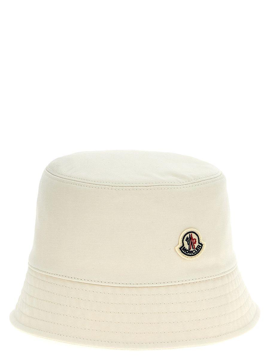 MONCLER Women Ivory Polyester Blend Bucket Hat In White Product Image