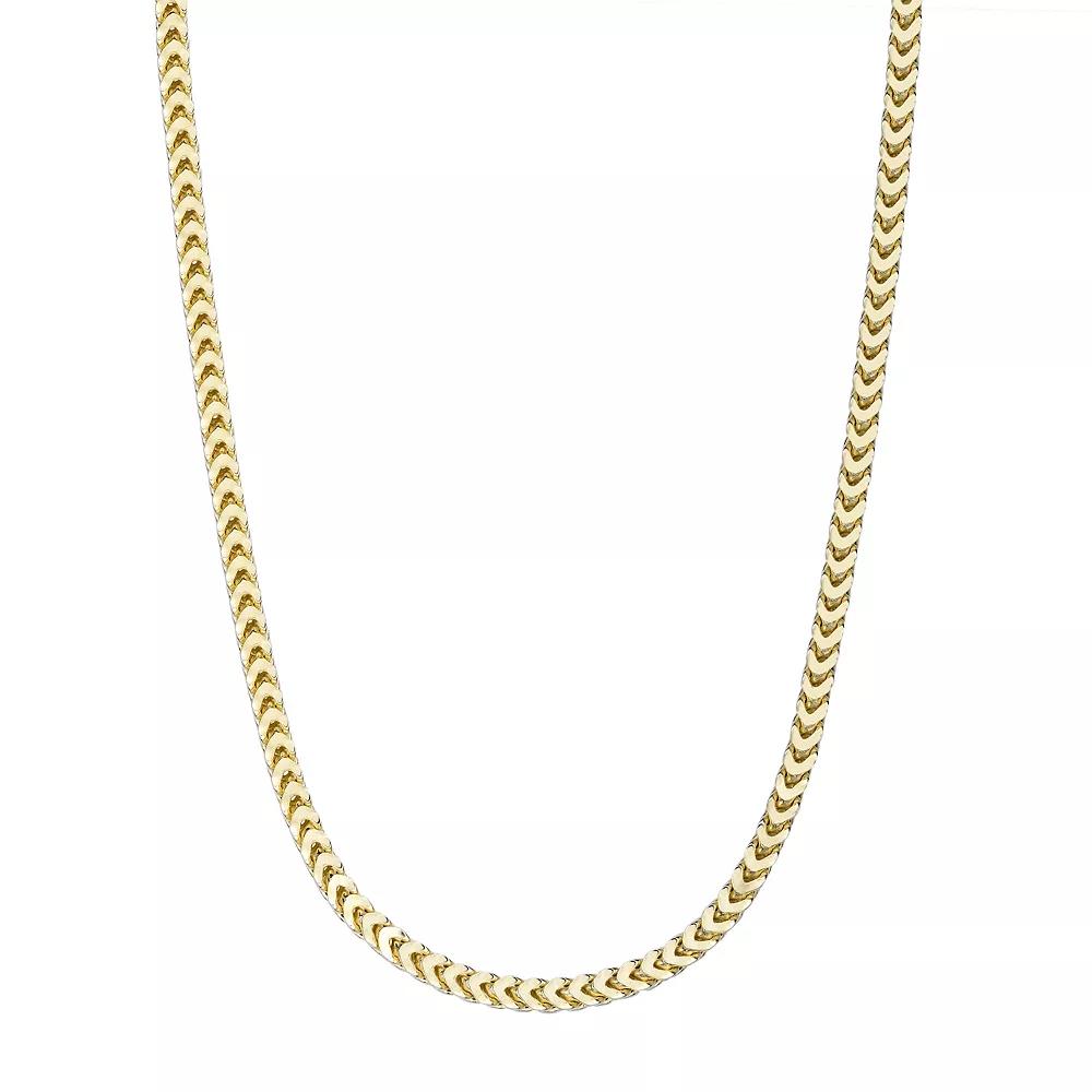 Men's LYNX 14k Gold Over Silver 3mm Franco Chain Necklace, Size: 26", Gold Tone Product Image