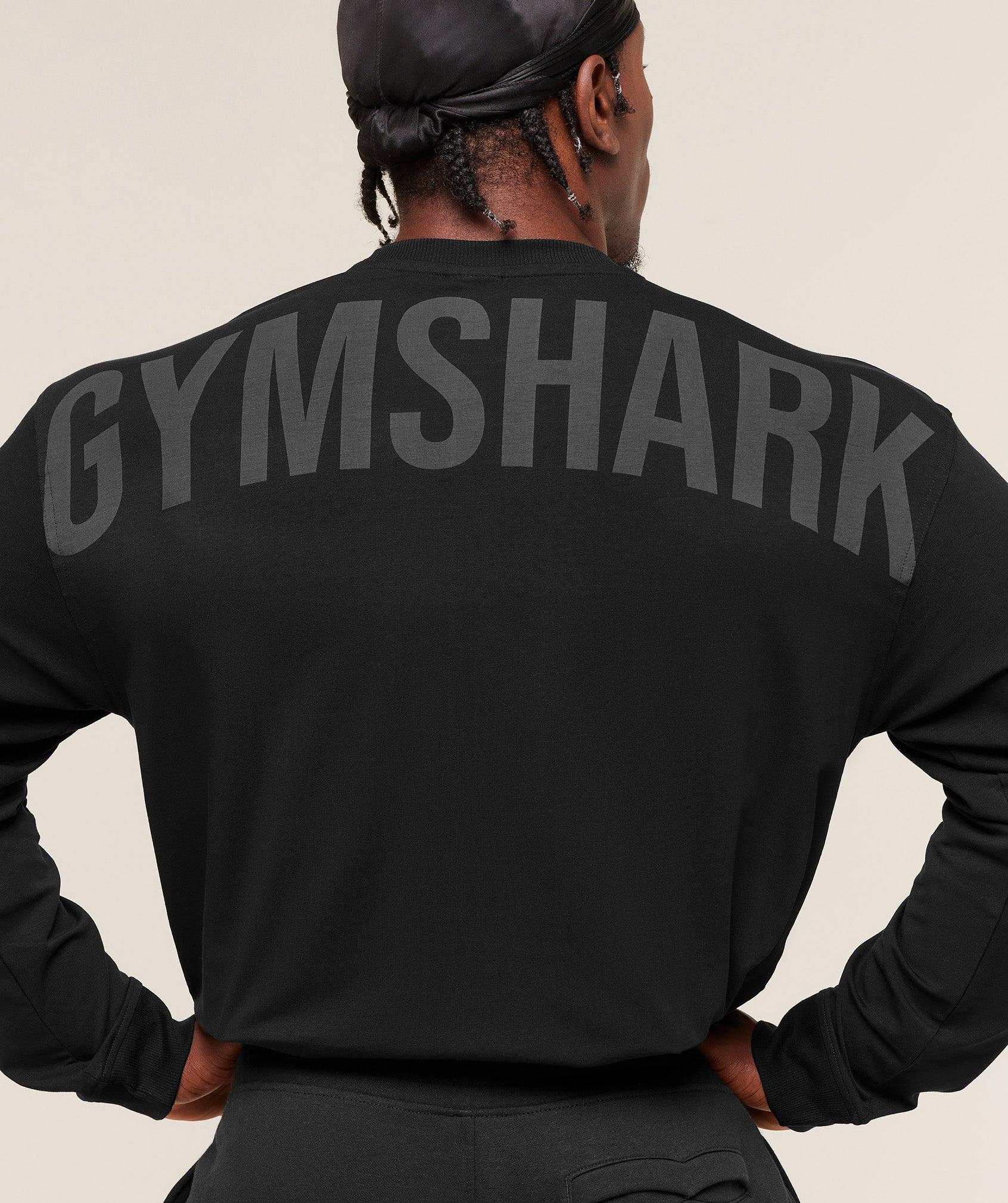 Gymshark Power Long Sleeve T-Shirt - Black/Asphalt Grey Male Product Image