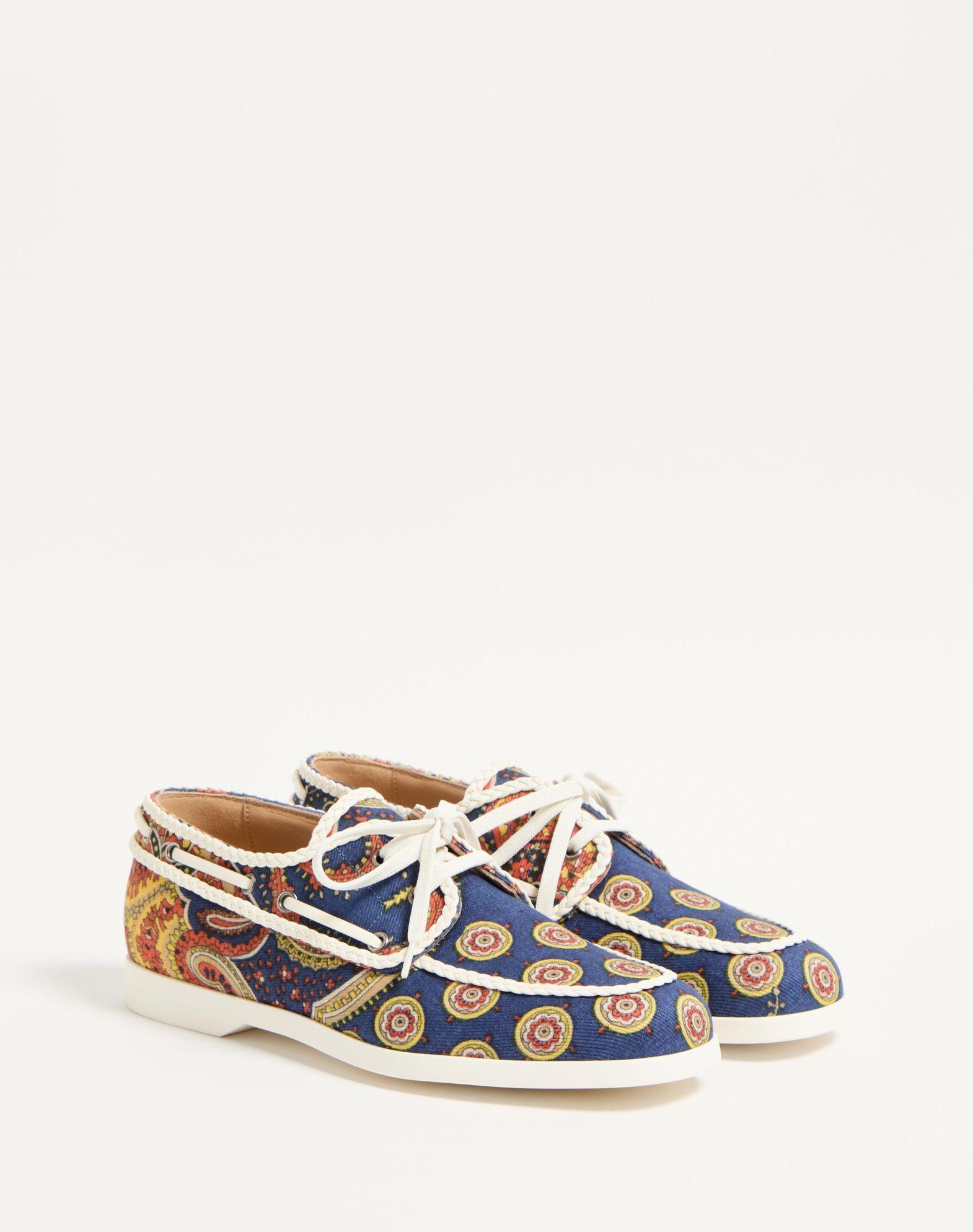 Palm Avenue Boat Shoe In Voyage Imaginaire Denim Fabric And Nappa Product Image