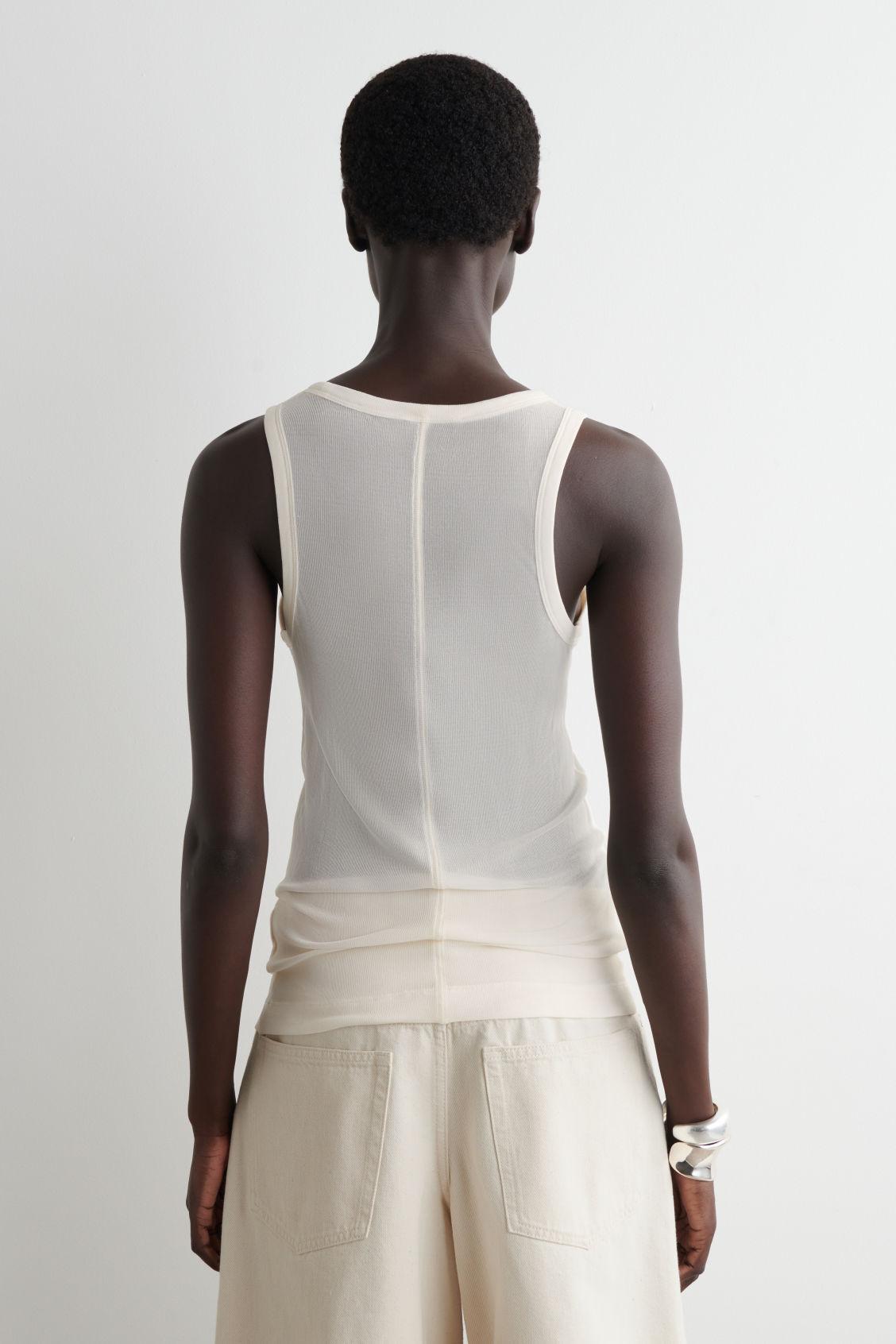 RIBBED SILK TANK TOP Product Image