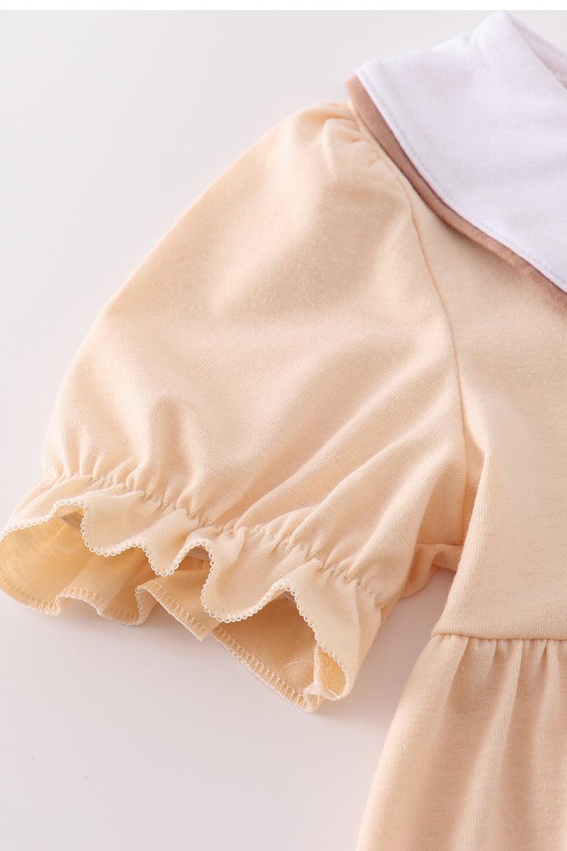 Cream cross french knot dress Product Image