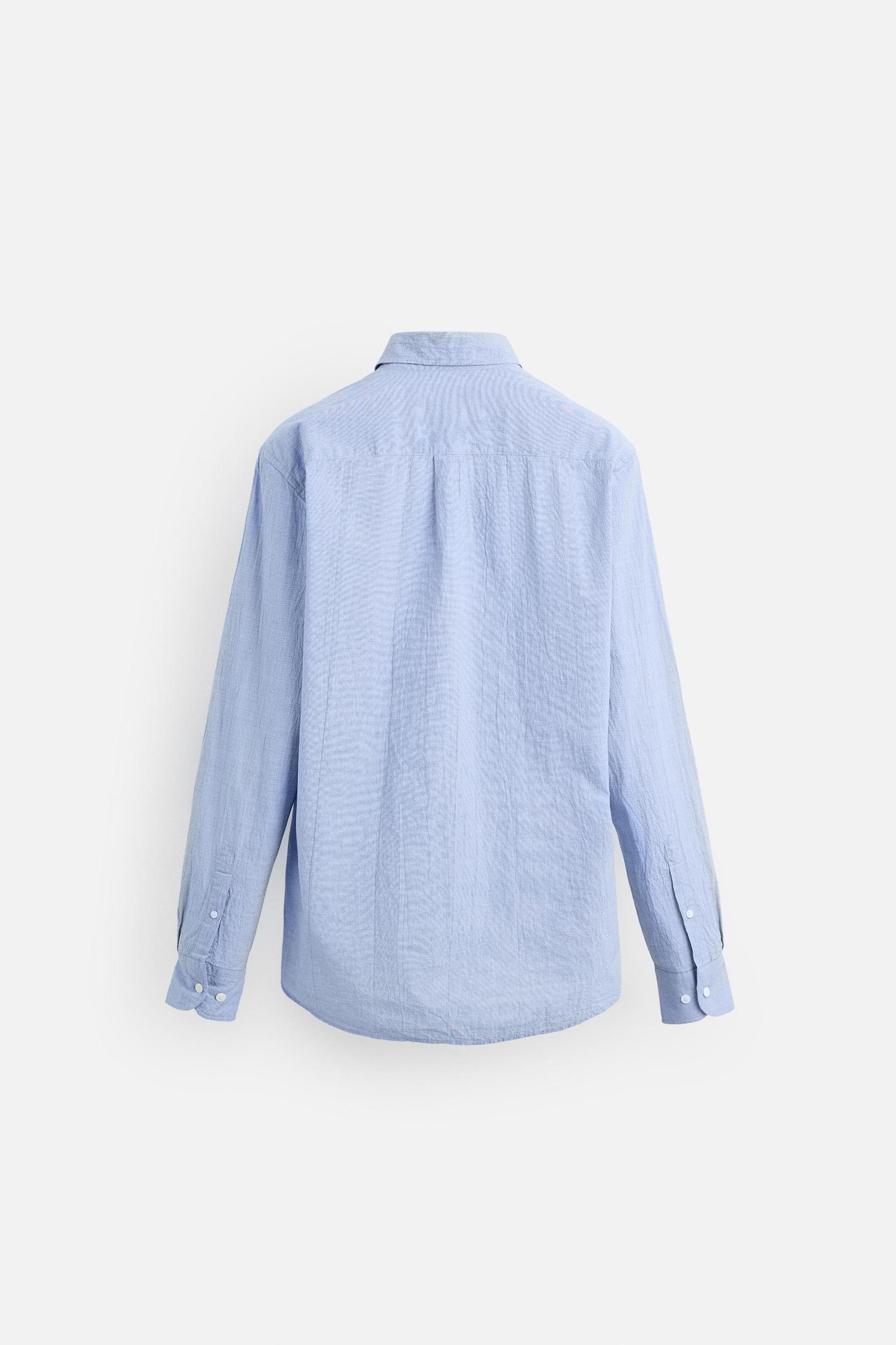 WRINKLED EFFECT REGULAR FIT SHIRT Product Image