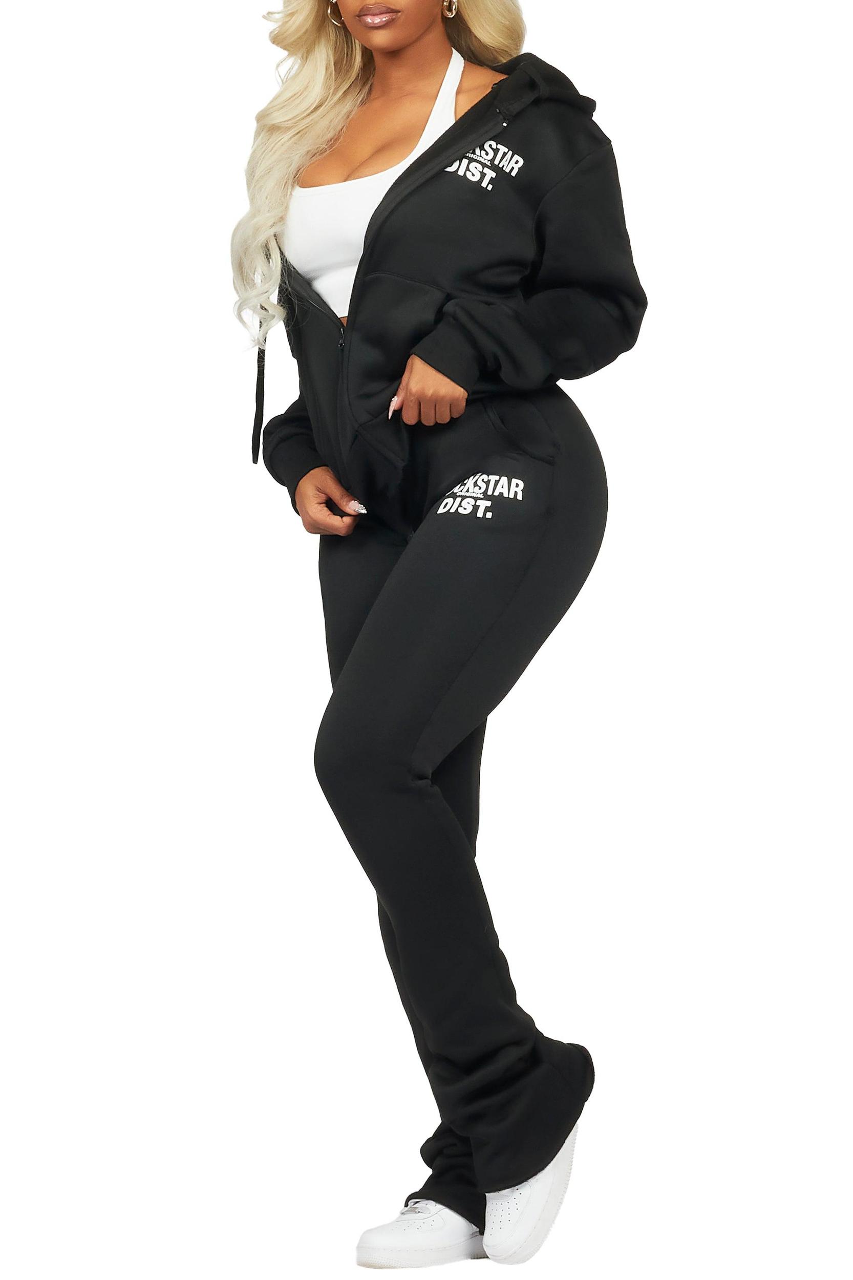 Kija Black Zip Up Super Stacked Trackset Female Product Image