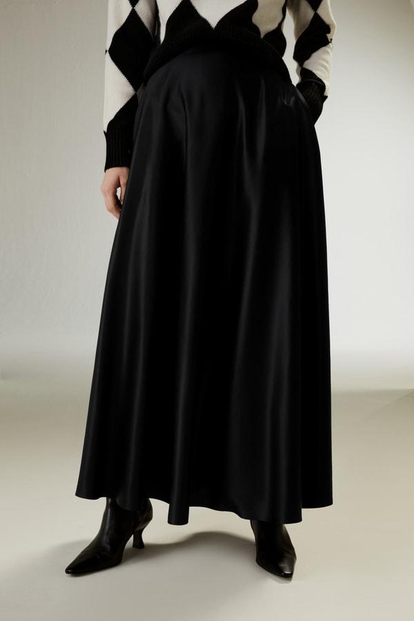 LILYSILK Black Silk Skirt Womens Premium Silk Luxurious Flowing Hem Skirt 6 Product Image