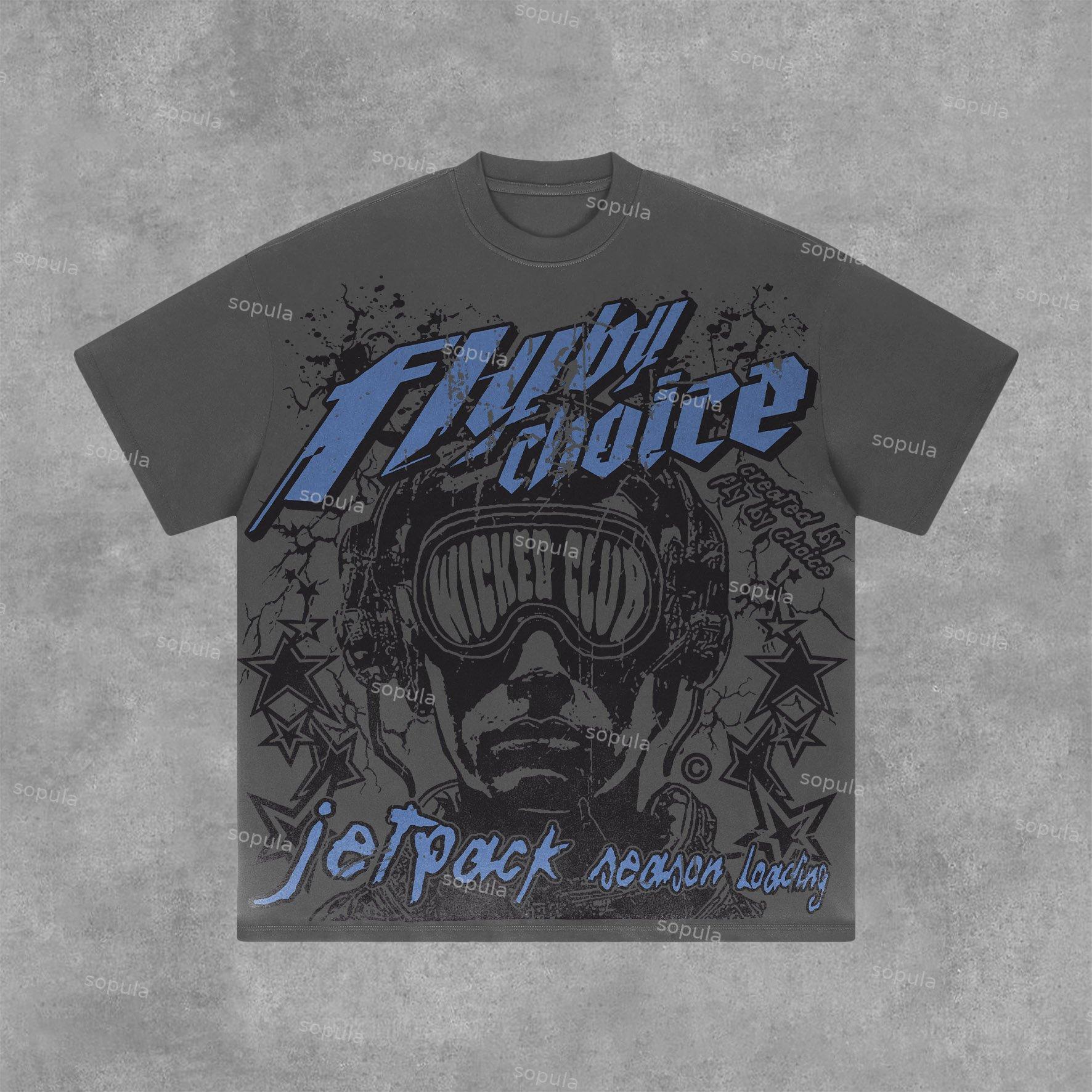 Vintage Fly By Choice Graphic Cotton Short Sleeve T-Shirt Product Image