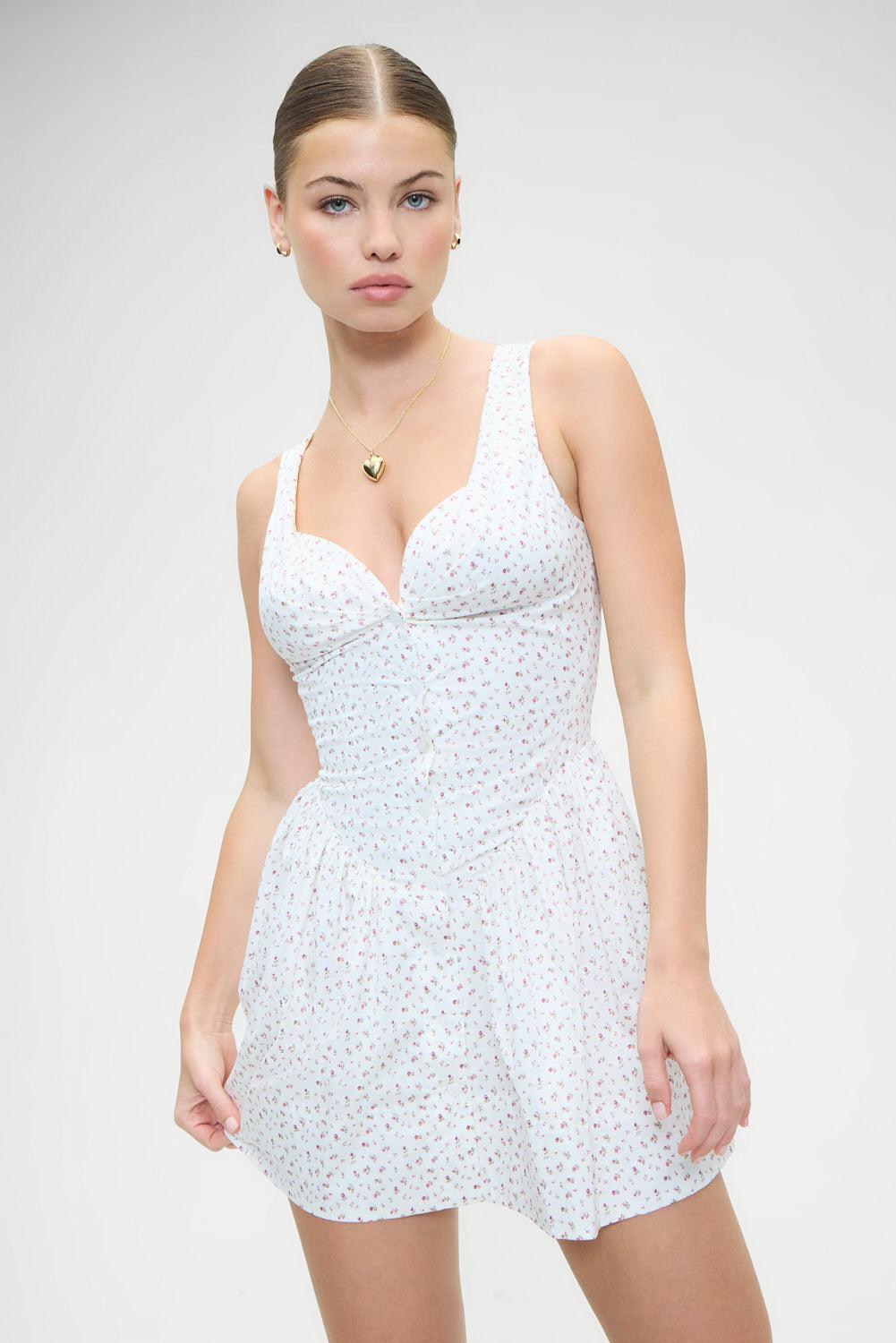 Charlotte Floral Corset Mini Dress - Tea Party Product Image