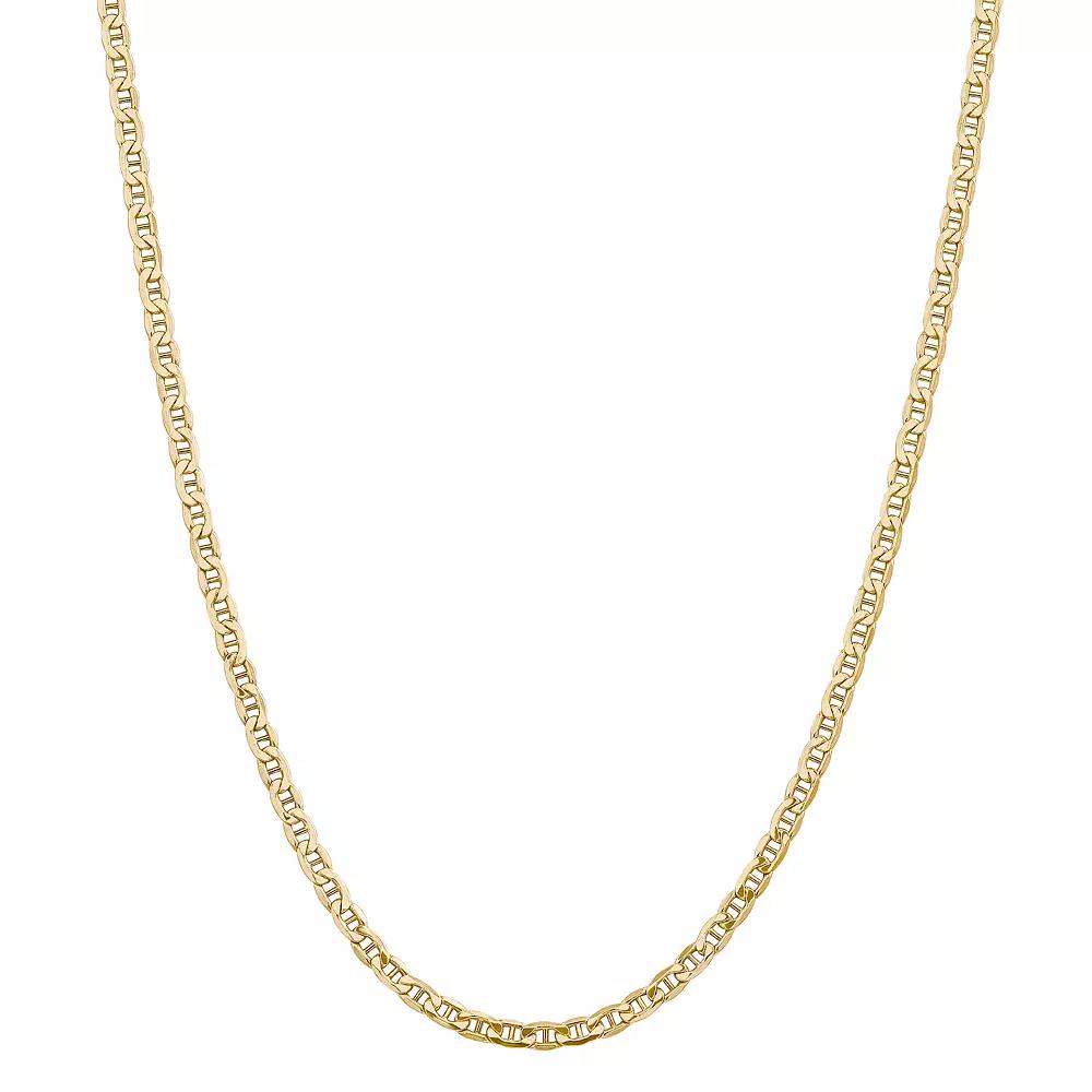14k Gold 4 mm Semi-Solid Anchor Chain Necklace, Women's, Size: 24" Product Image