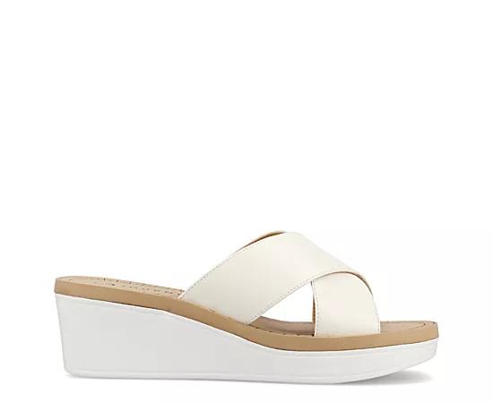 Journee Biara Women's Slip On Platform Wedge Sandals,  Product Image