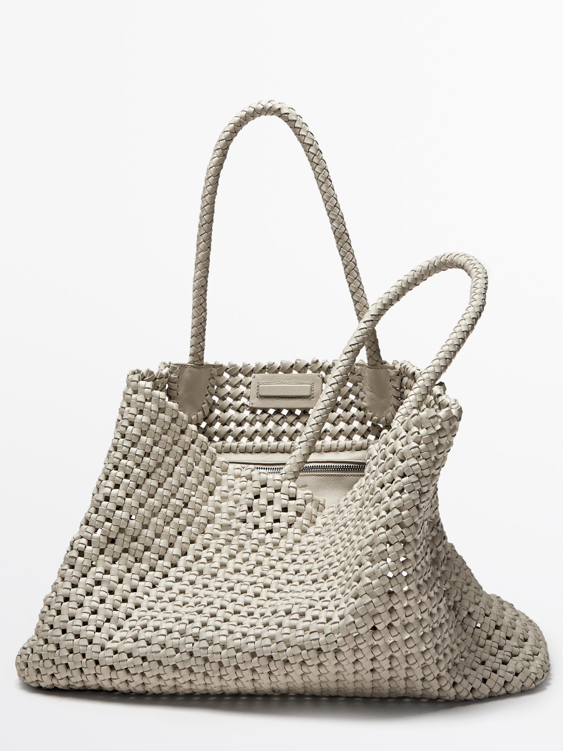 Braided nappa leather shopper bag Product Image