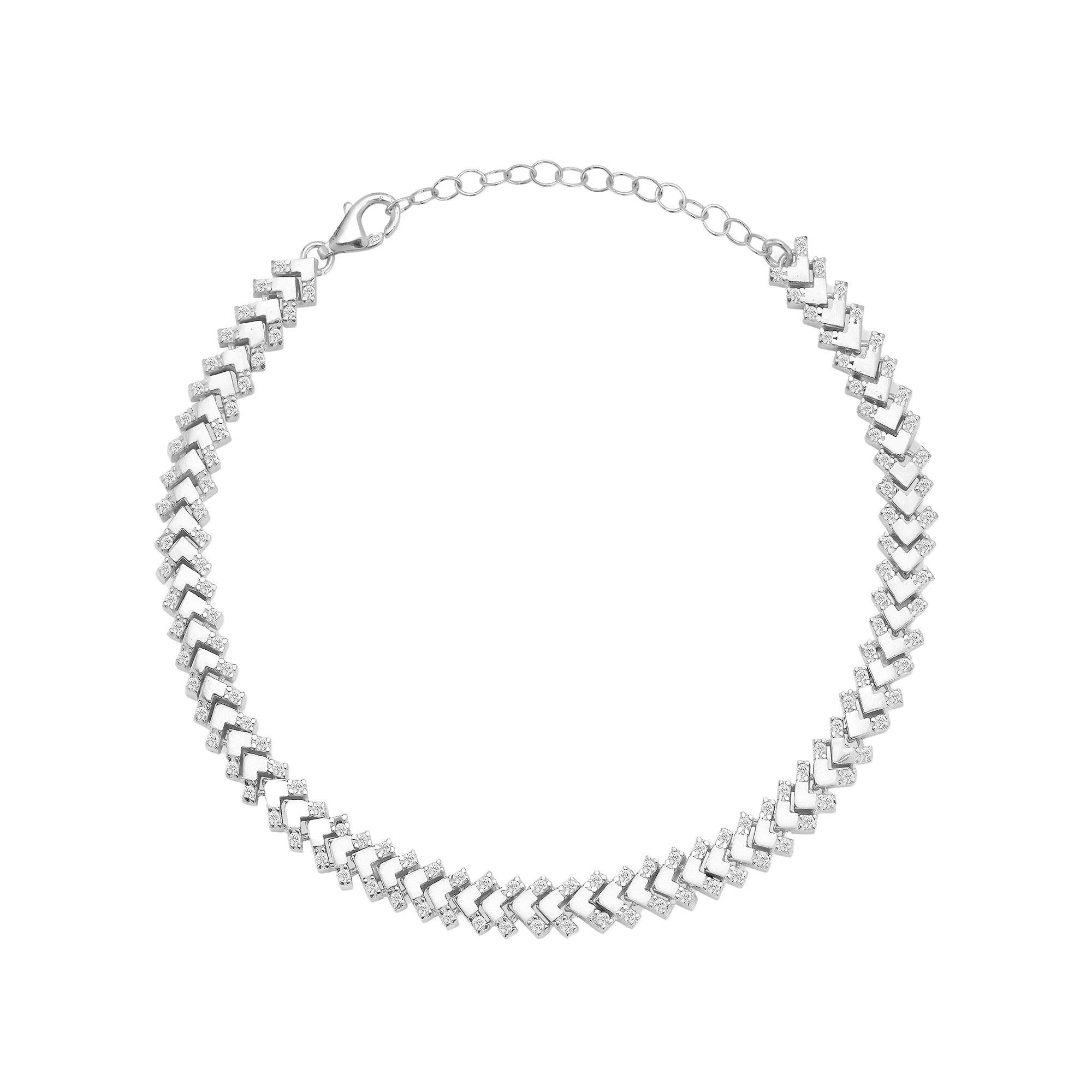 Sunkissed Sterling Cubic Zirconia Arrow Bracelet, Women's, Size: 7", Silver Tone Product Image