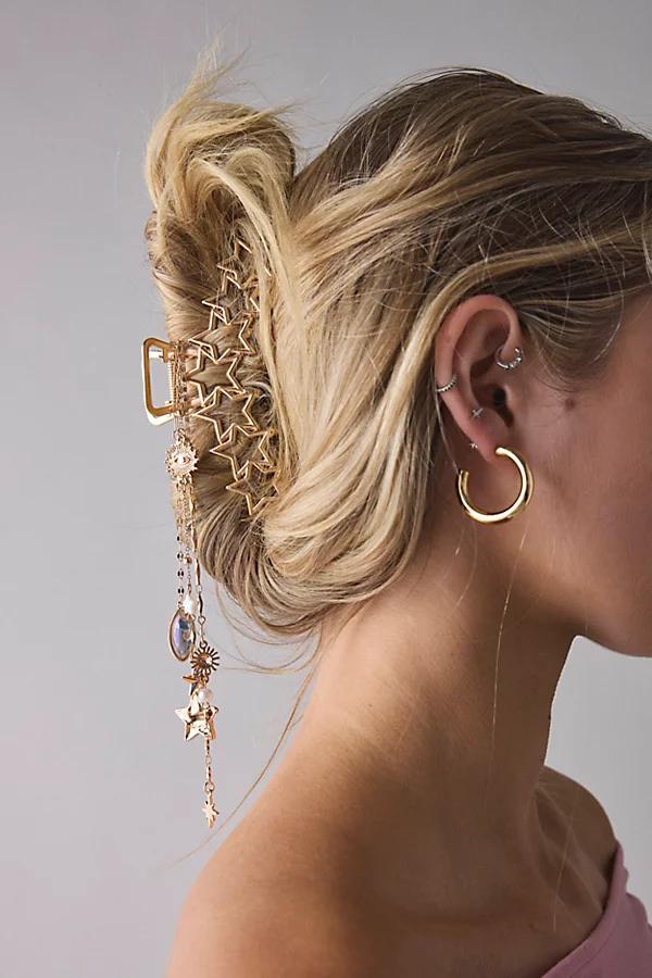 Multi-Star Charm Dangle Claw Clip Womens at Urban Outfitters Product Image