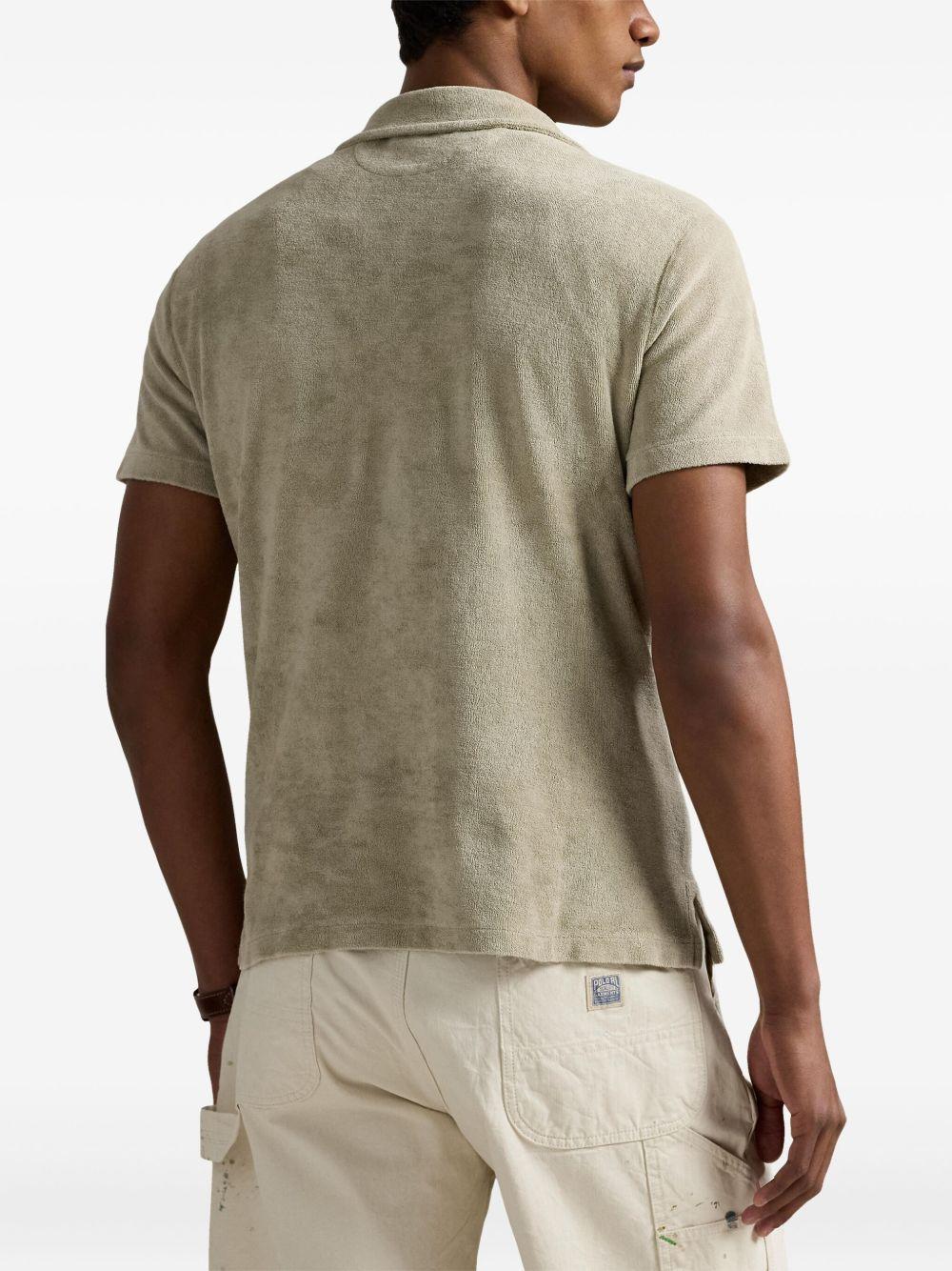 mineral-dyed terry polo shirt Product Image