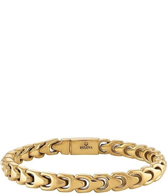 Bulova Men's Gold Tone Stainless Steel Chain Line Bracelet Product Image