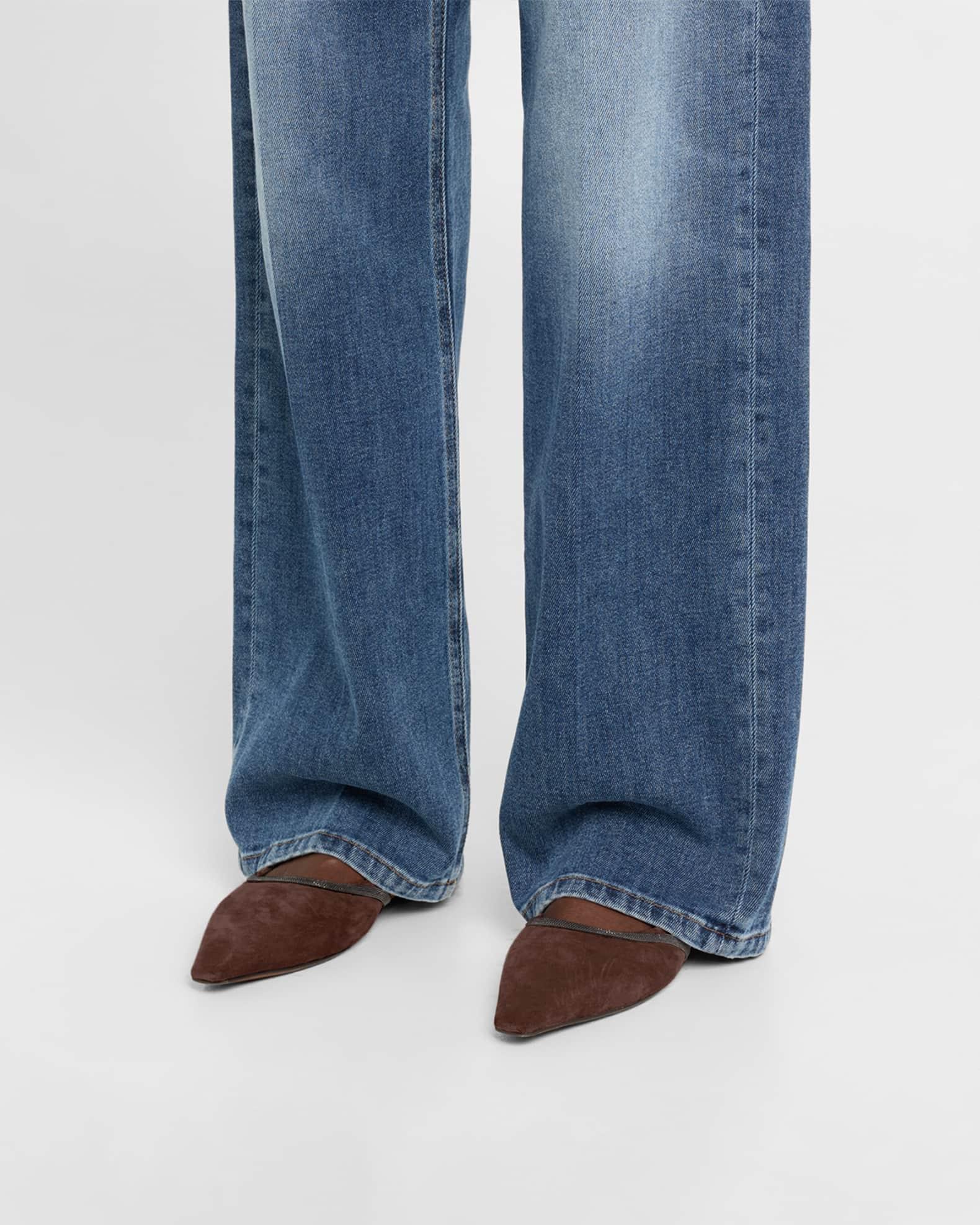 Suede Monili Ballerina Mules Product Image