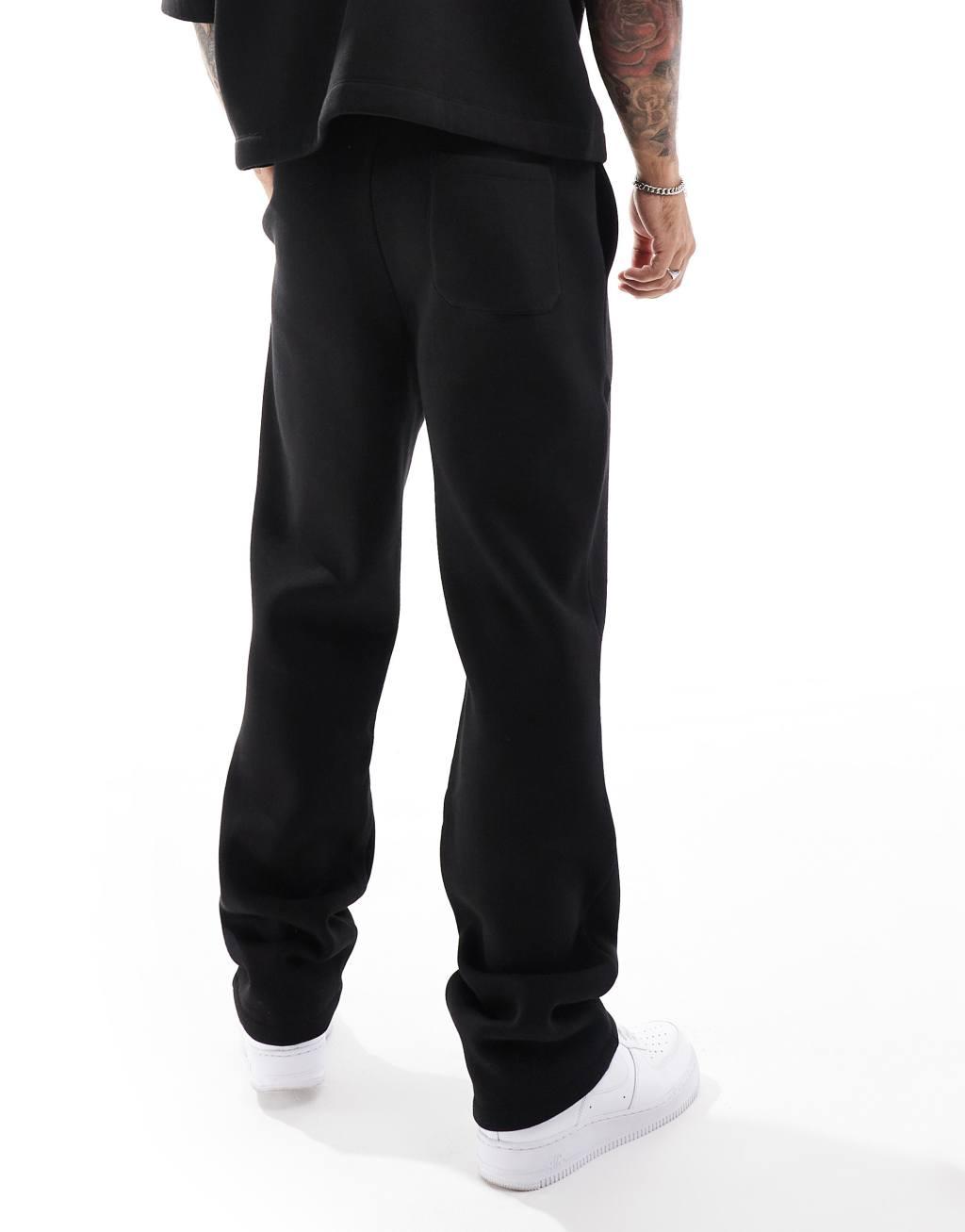 ASOS DESIGN straight leg sweatpants in black - part of a set Product Image