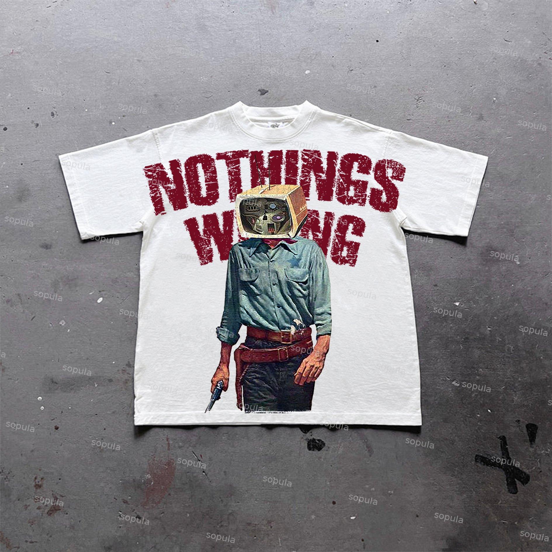 Sopula Men's Nothing Wrong Graphic Cotton T-Shirt Product Image
