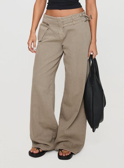 Paltrow Cargo Jeans Washed Brown Product Image