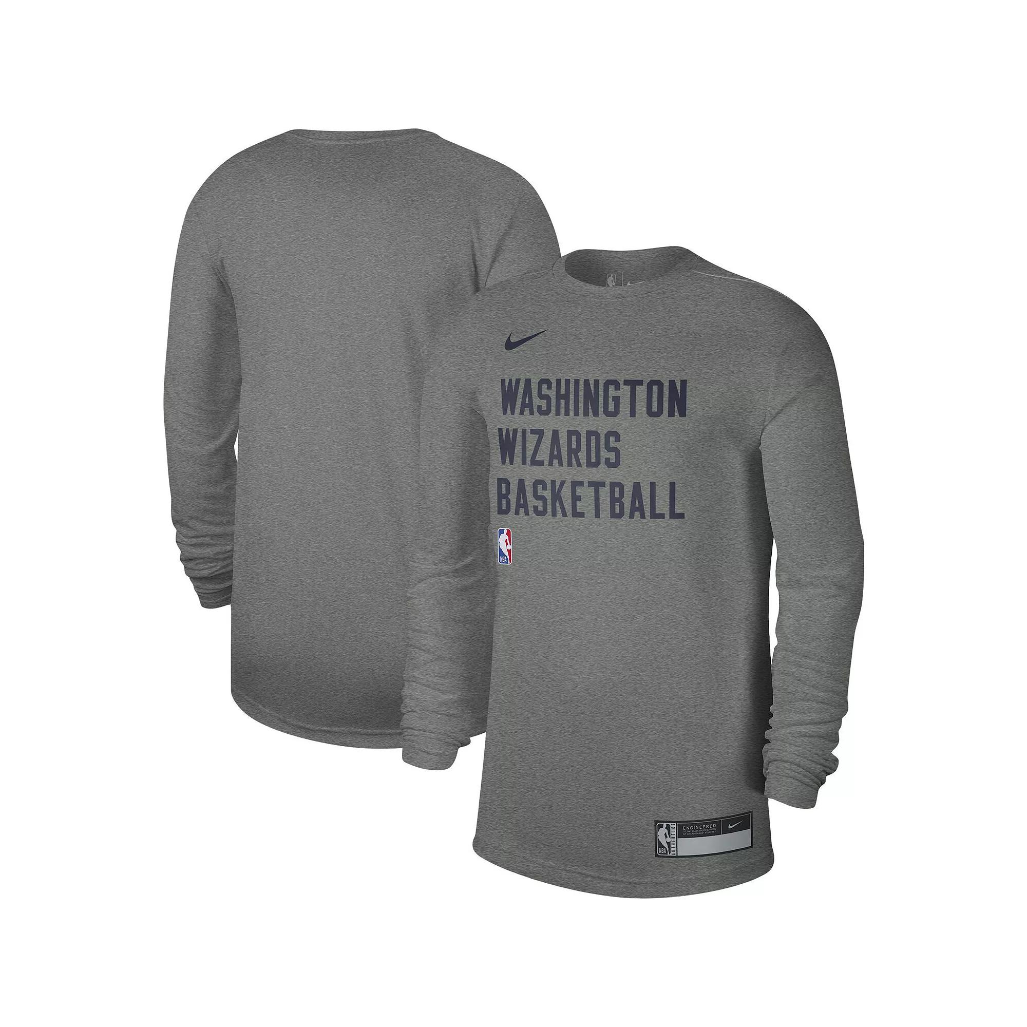 Unisex Nike Heather Gray Washington Wizards 2023/24 Legend On-Court Practice Long Sleeve T-Shirt, Men's,  Product Image