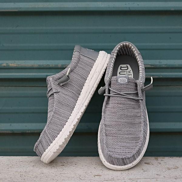 Mens HEYDUDE Wally Stretch Casual Shoe - Grey Product Image