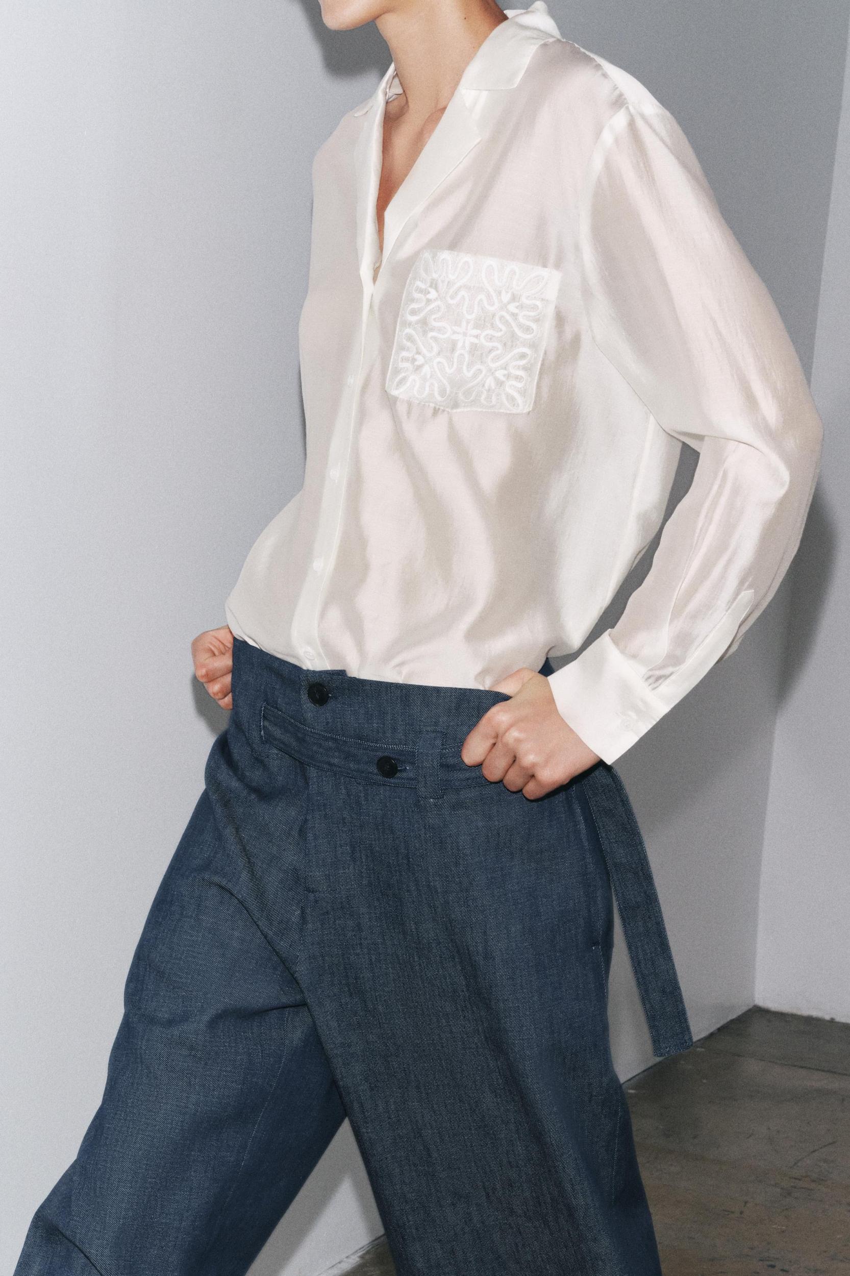 ZW COLLECTION EMBROIDERED POCKET SHIRT Product Image