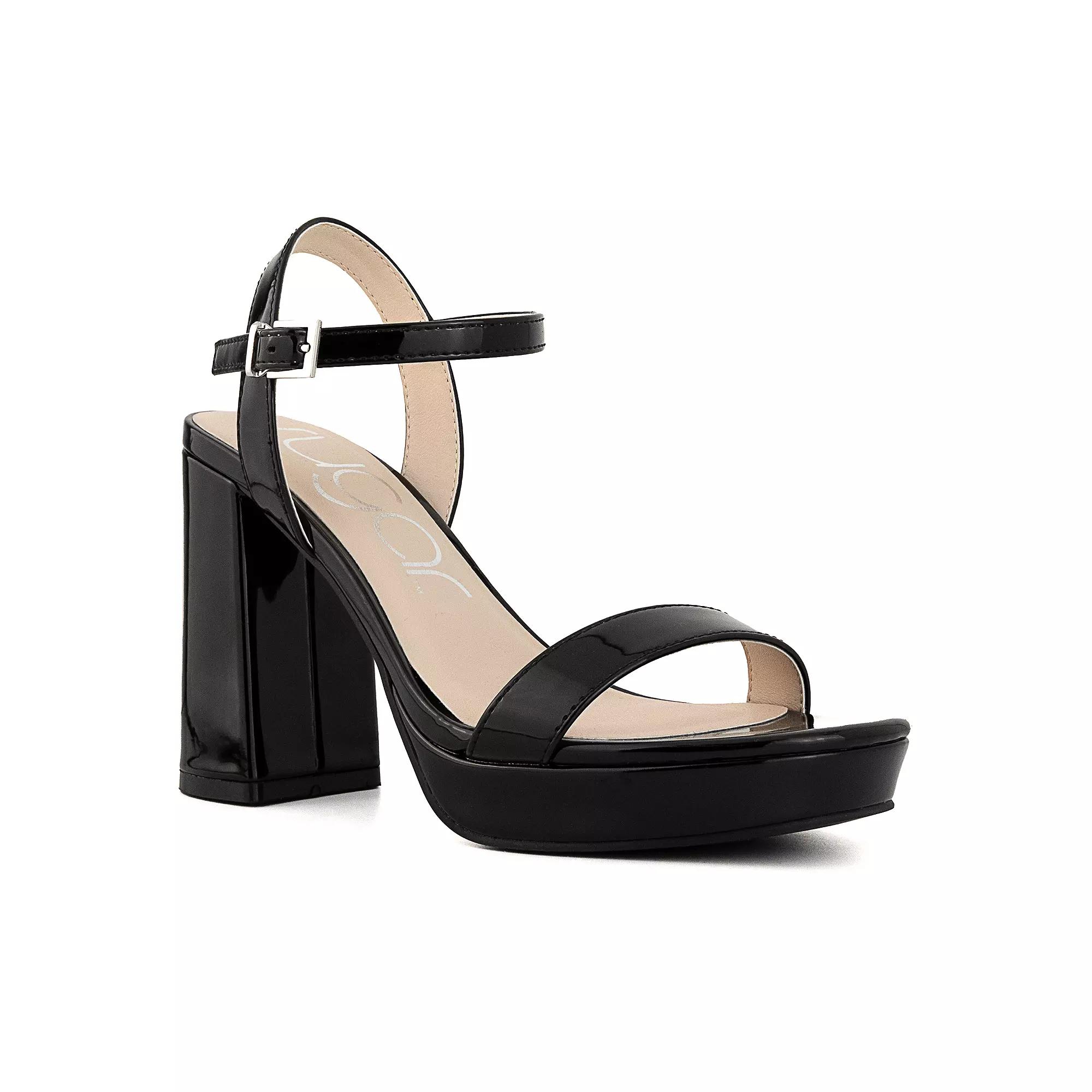 sugar Platform High Heel Women's Dress Sandal, Size: 9.5, Black Patent Product Image