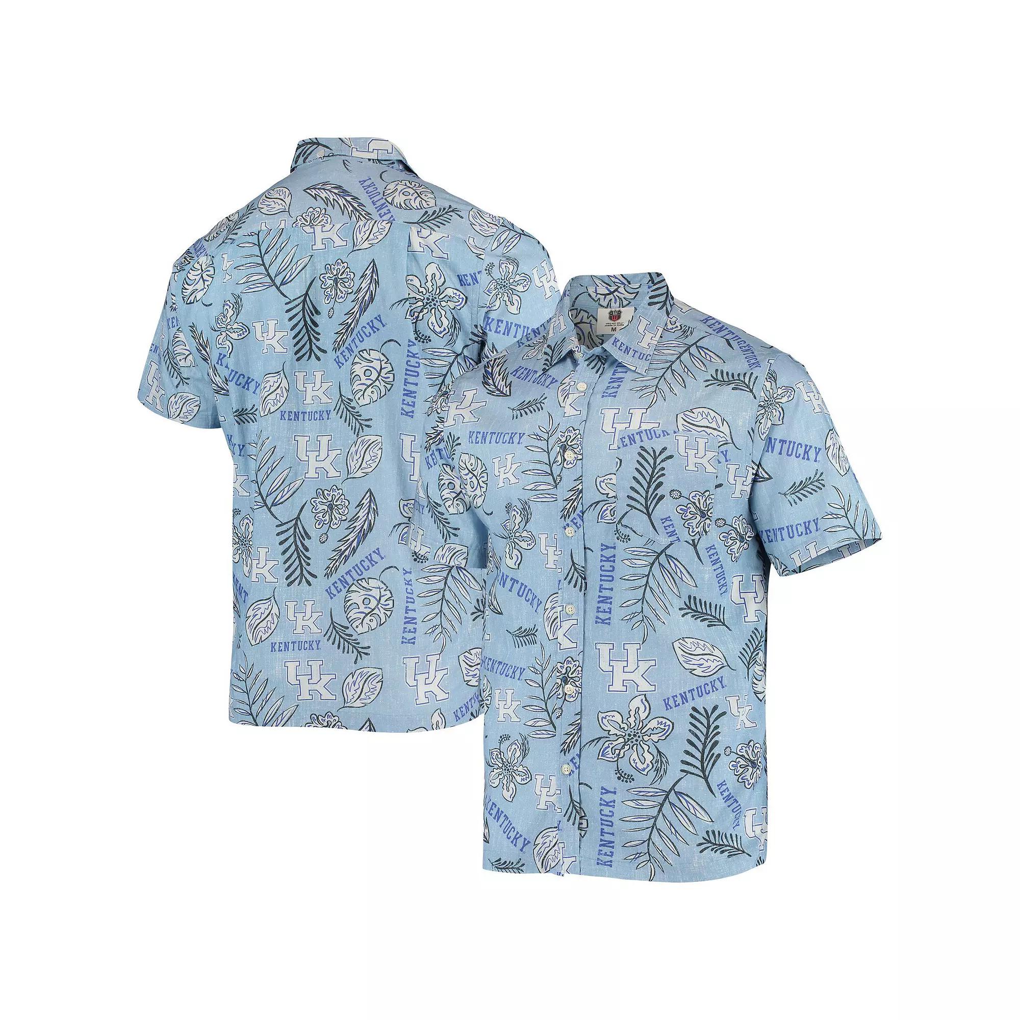 Men's Wes & Willy Light Blue Kentucky Wildcats Vintage Floral Button-Up Shirt,  Product Image