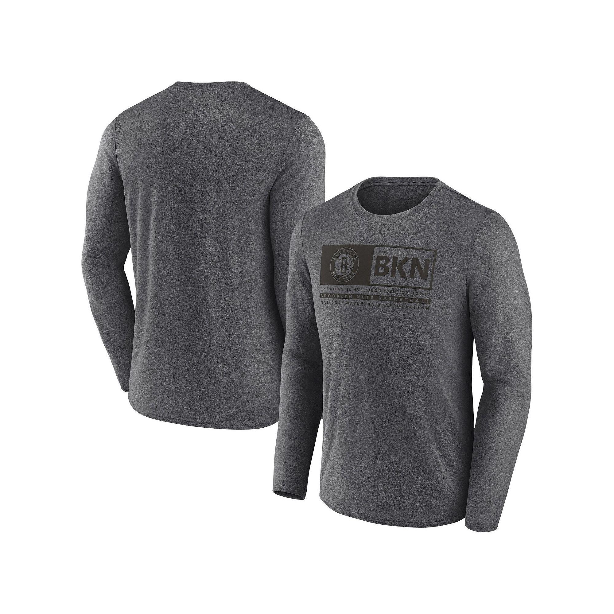 Men's Fanatics Branded Heather Charcoal Brooklyn Nets Three-Point Play T-Shirt,  Product Image