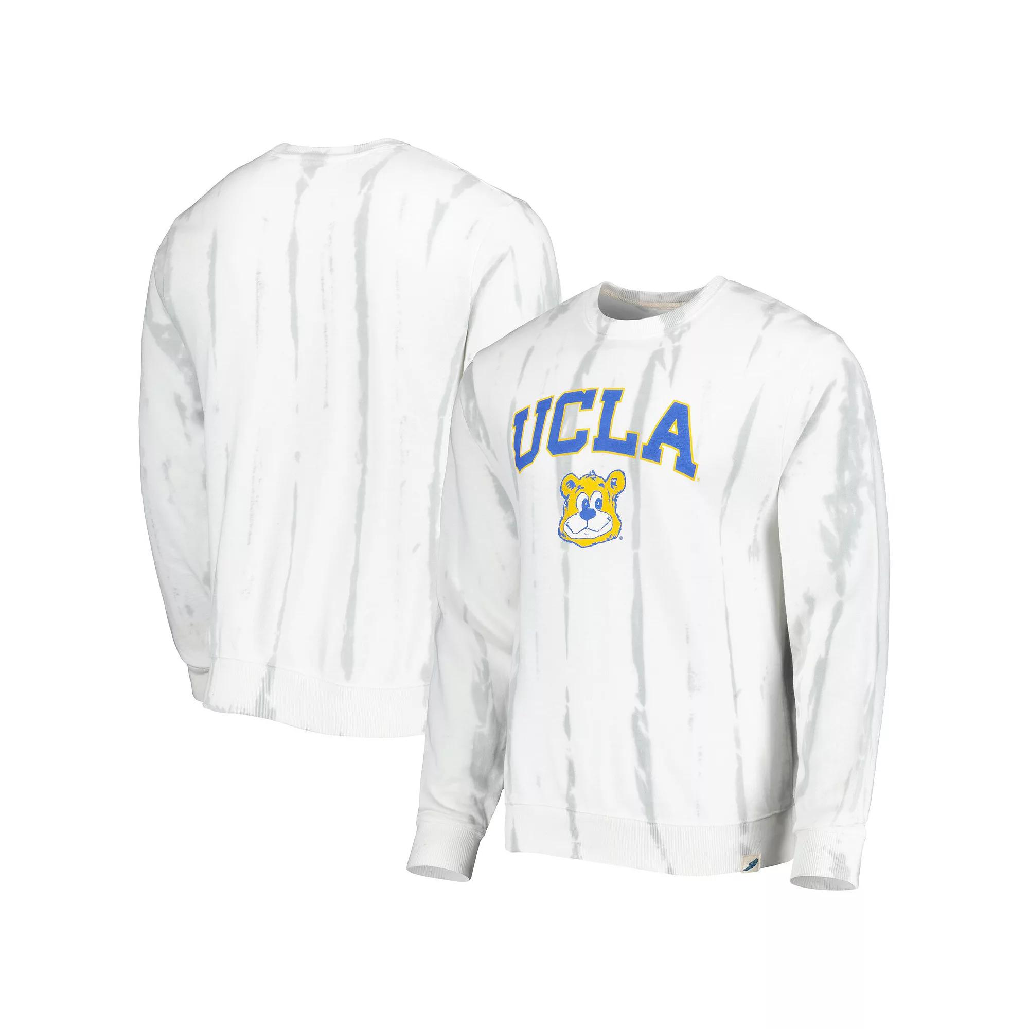 Men's League Collegiate Wear White/Silver UCLA Bruins Classic Arch Dye Terry Pullover Sweatshirt, Size: 2XL Product Image