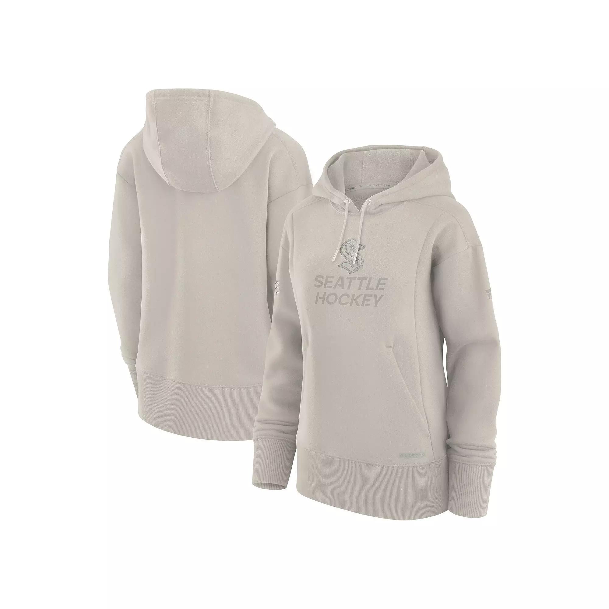 Women's Fanatics Cream Seattle Kraken Authentic Pro Road Pullover Hoodie,  Product Image
