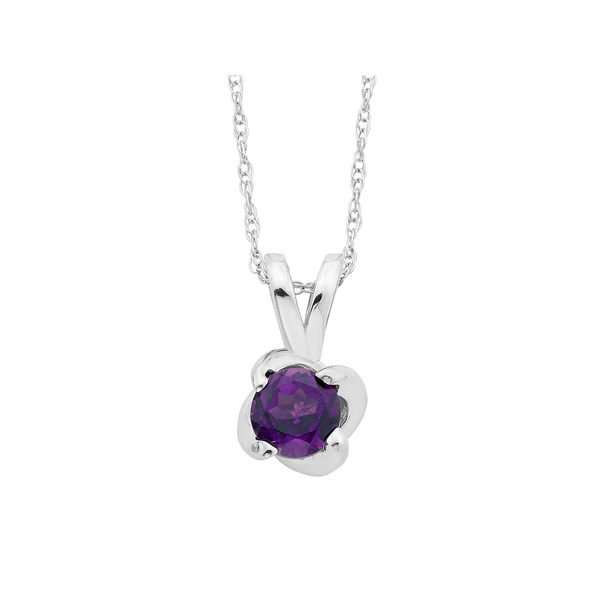 Boston Bay Diamonds Sterling Silver Birthstone Swirl Pendant Necklace, Women's, Size: 18", Purple Product Image