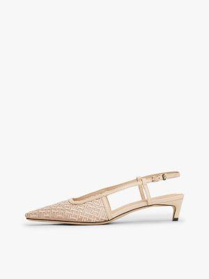 Embroidered Monogram Heeled Slingback Product Image