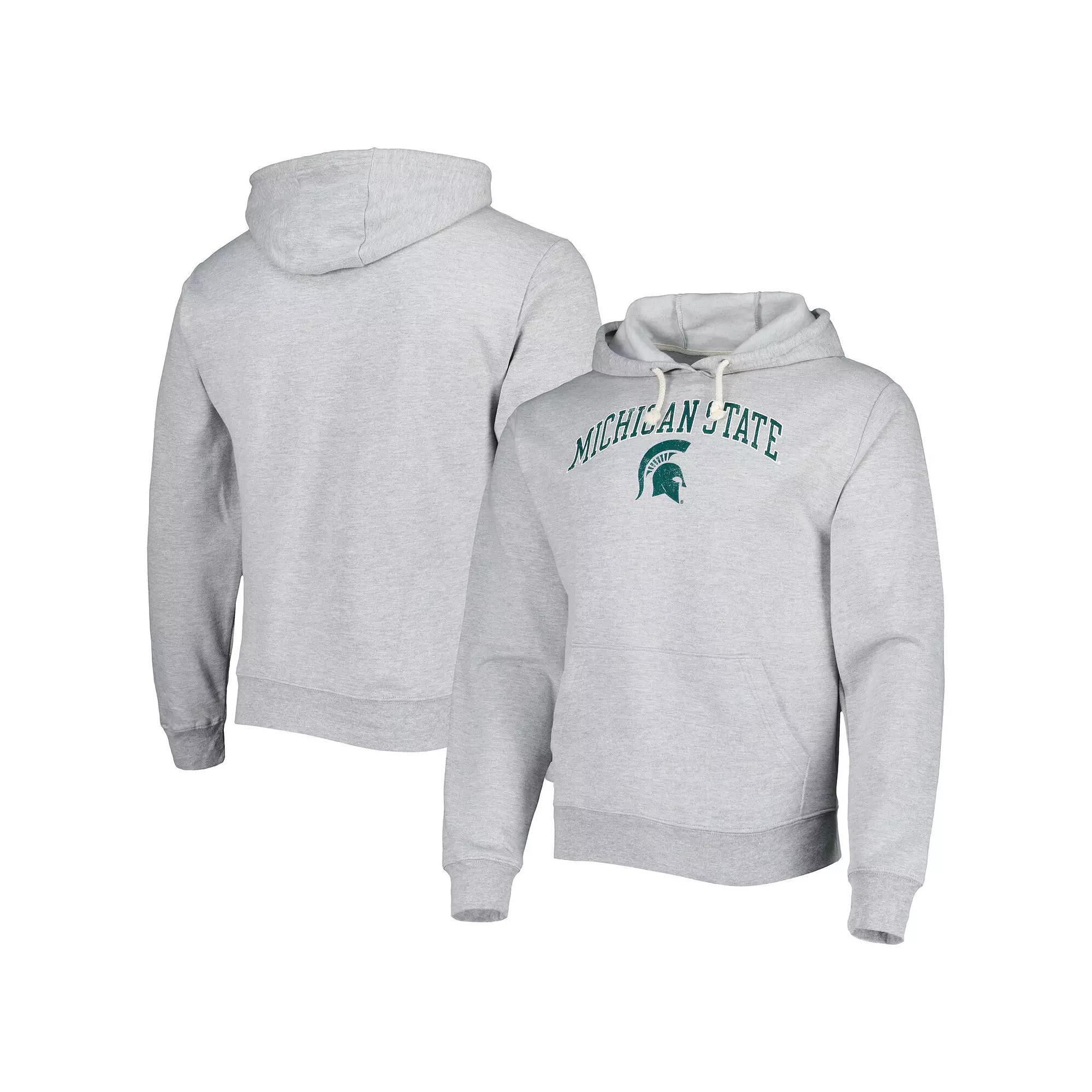 Men's League Collegiate Wear Heather Gray Michigan State Spartans Arch Essential Pullover Hoodie,  Product Image