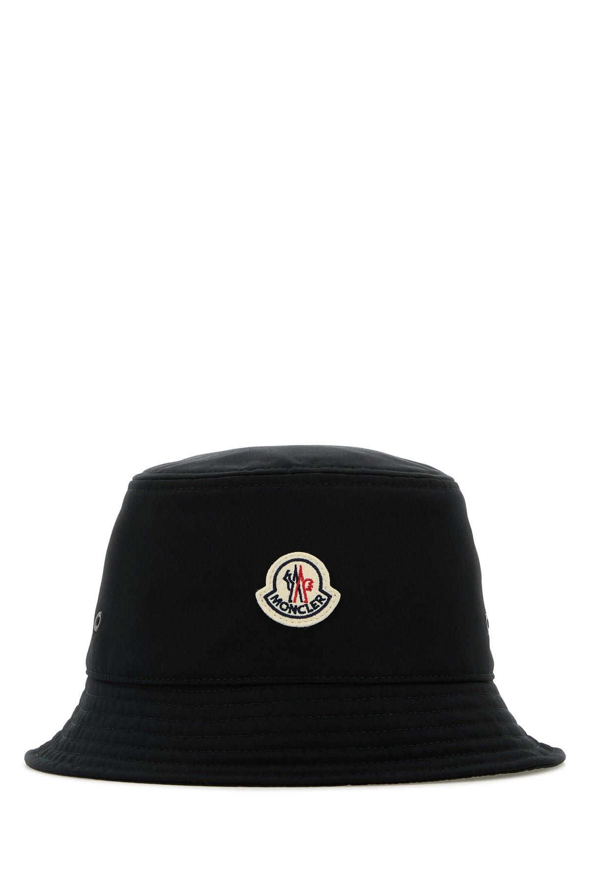 MONCLER Cotton Blend Bucket Hat Accessories In Black Product Image