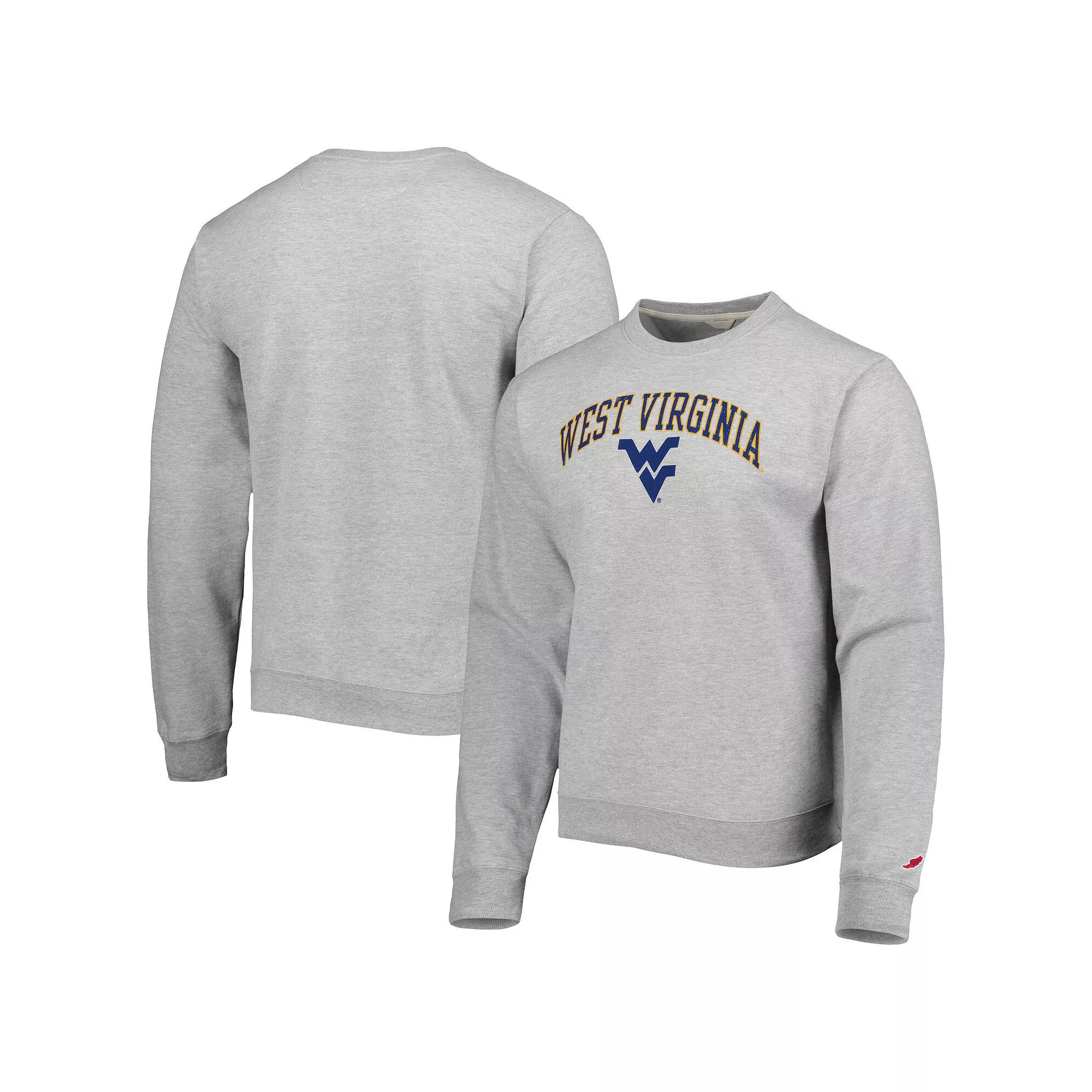 Mens League Collegiate Wear Gray West Virginia Mountaineers 1965 Arch Essential Fleece Pullover Sweatshirt Product Image