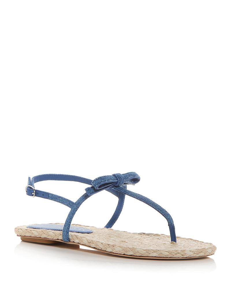 Womens Felicity Bow-Detailed Leather Espadrille T-Strap Sandals Product Image