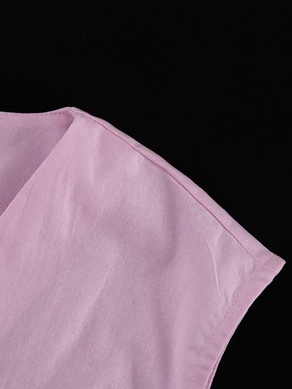 Loose Split-Joint Sleeveless Pleated V-Neck Vest + Pants Trousers Two Pieces Set Product Image