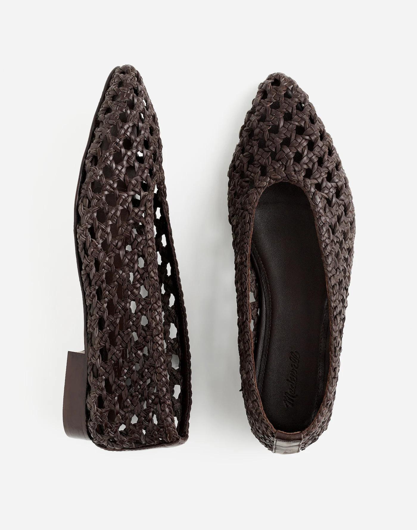 The Ruth Ballet Flat in Woven Leather Product Image