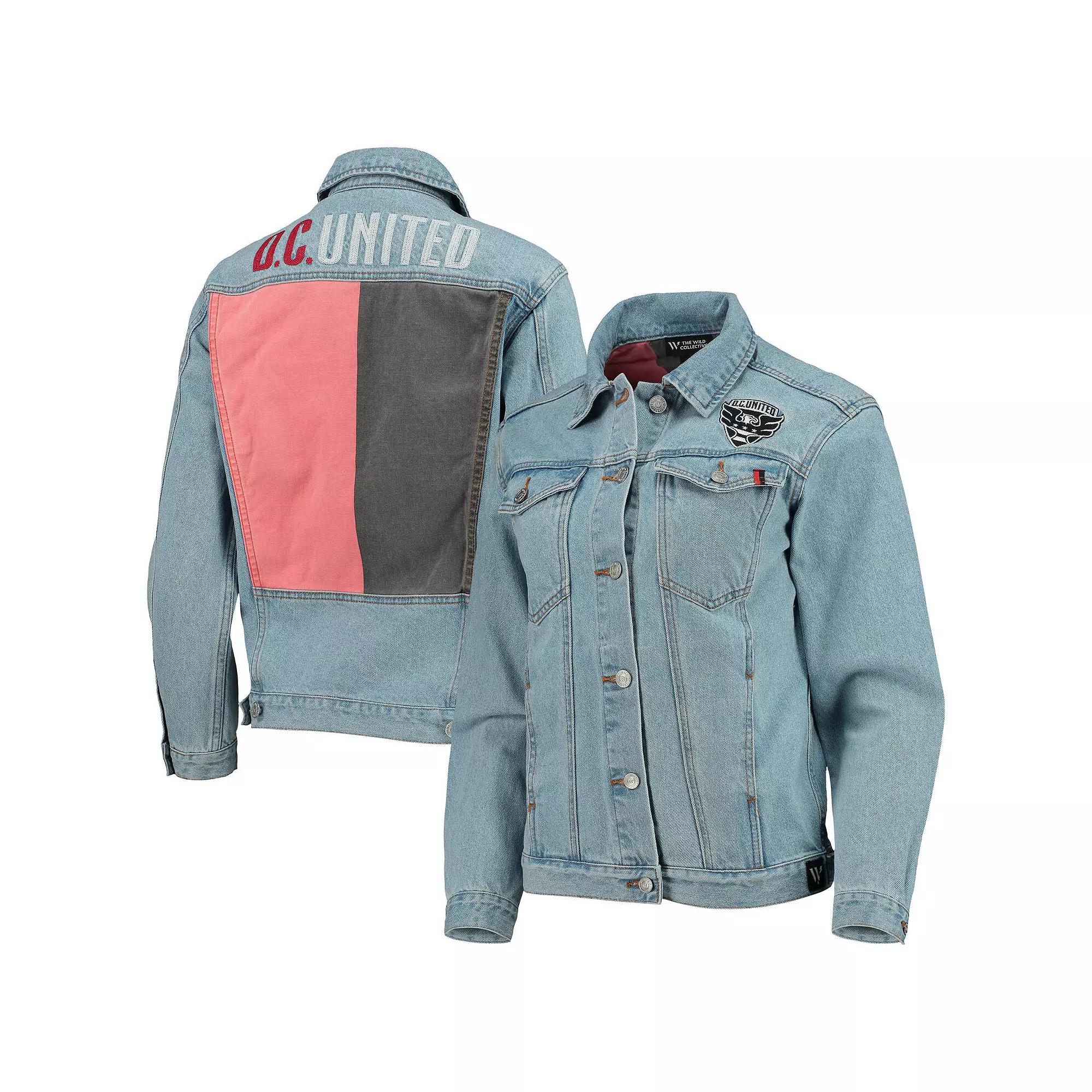 Women's The Wild Collective Blue D.C. United Print Denim Button-Up Jacket, Size: Small, Dcu Blue Product Image