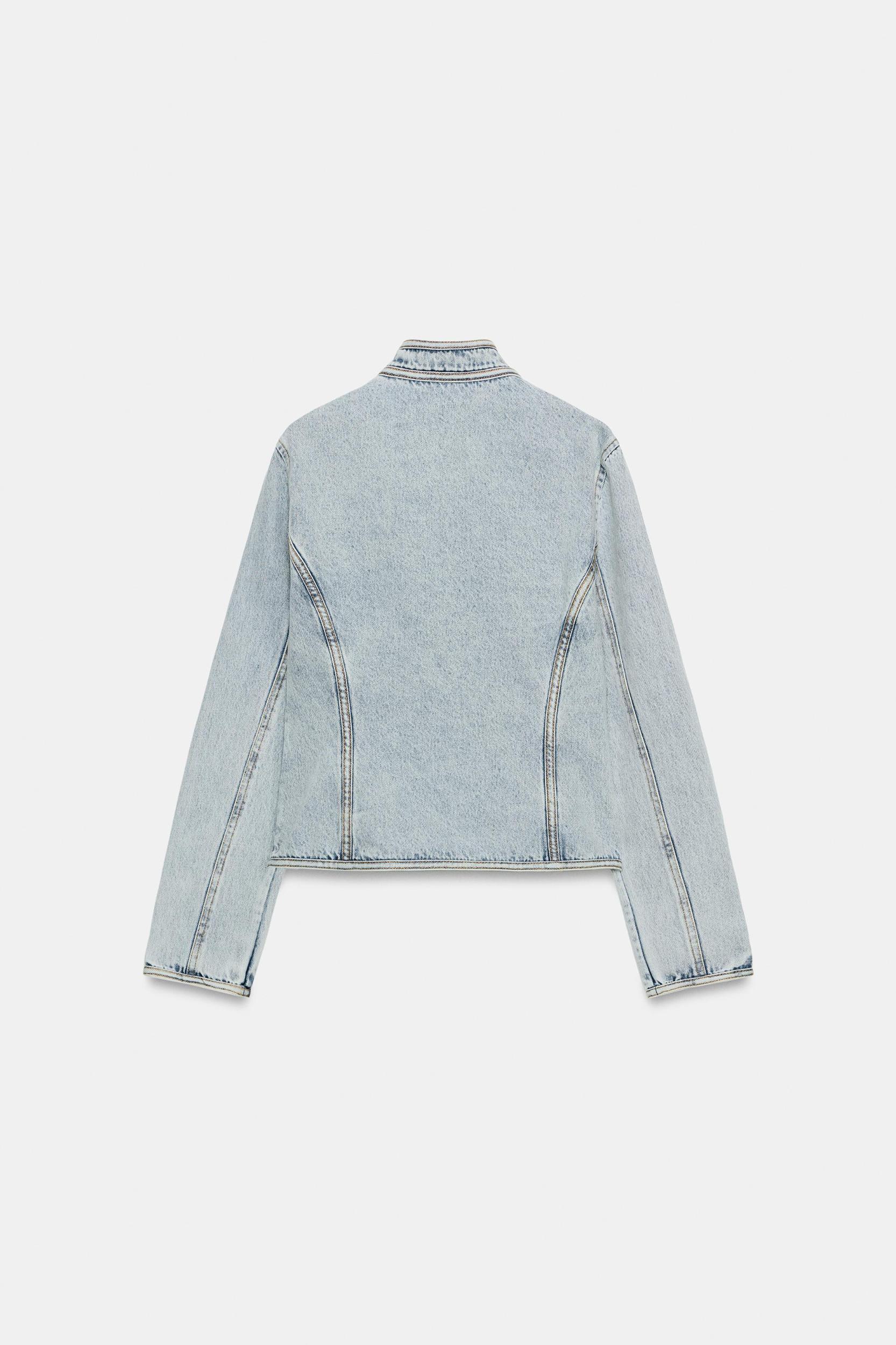 ZW COLLECTION FITTED BUTTON DENIM JACKET Product Image