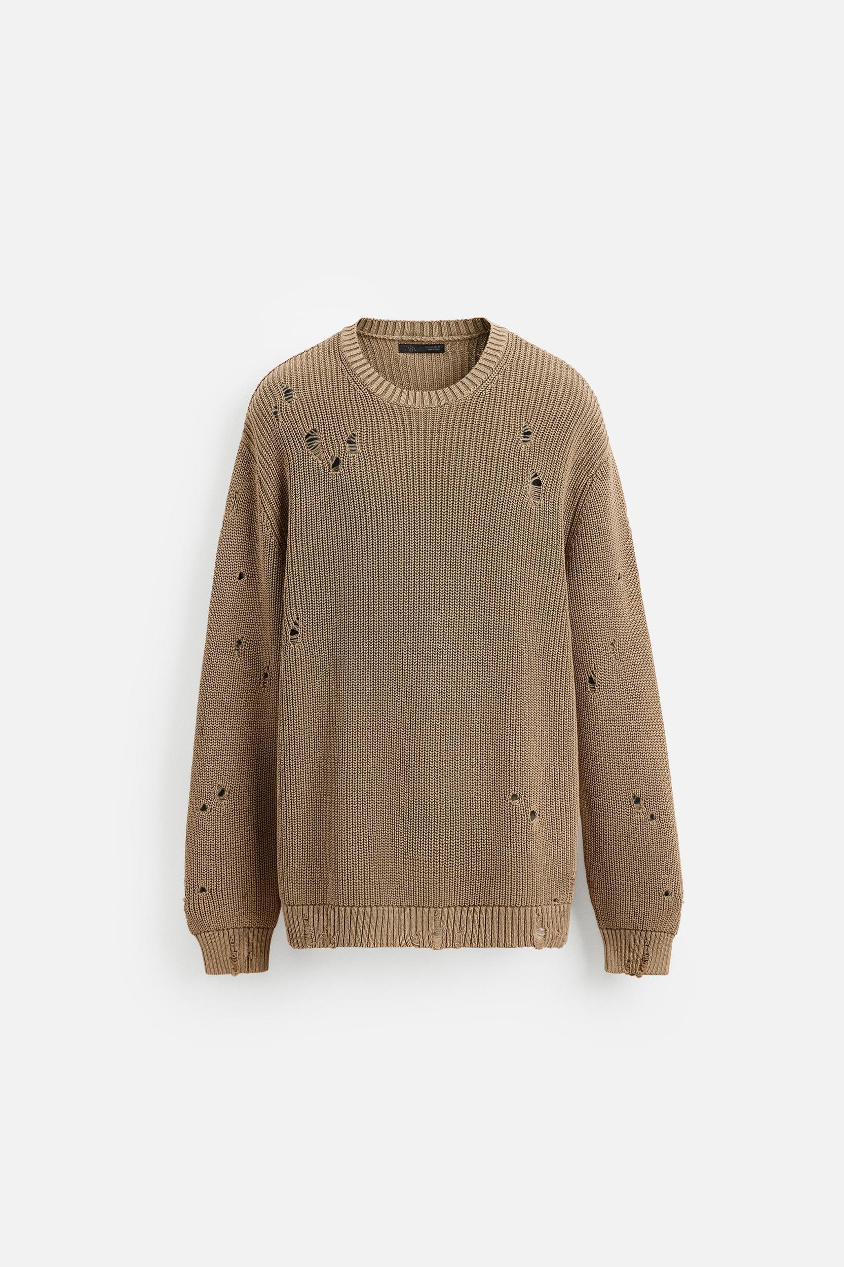 ACID WASH RIPPED SWEATER Product Image