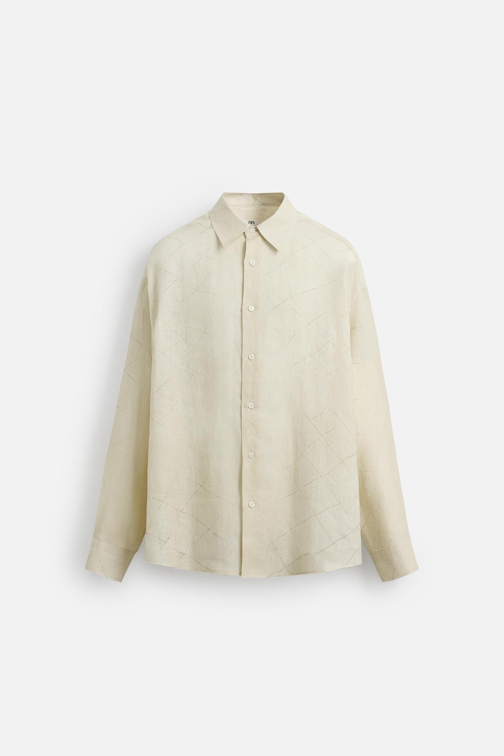 LIMITED EDITION 100% LINEN ABSTRACT PRINT SHIRT Product Image