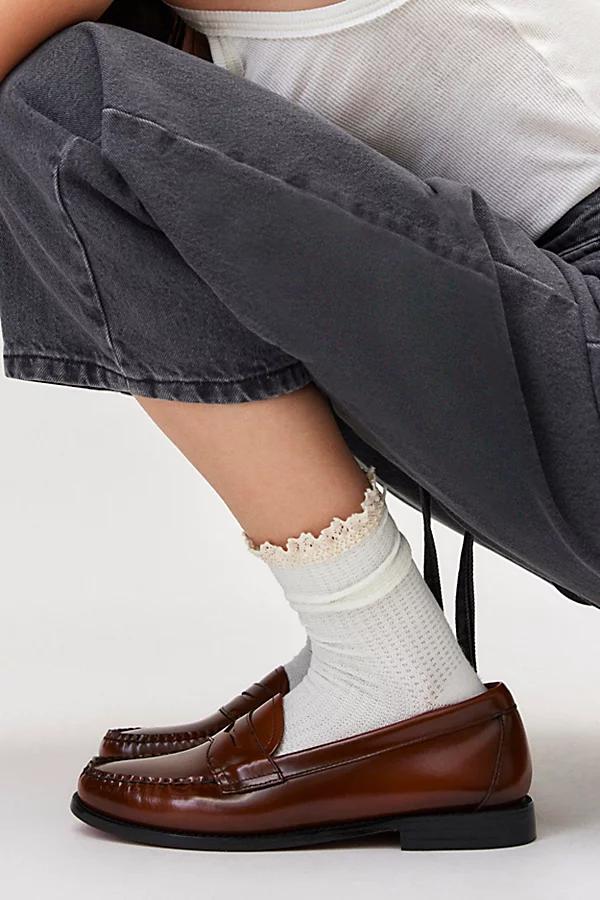 Lace-Trim Waffle Knit Sock Womens at Urban Outfitters Product Image