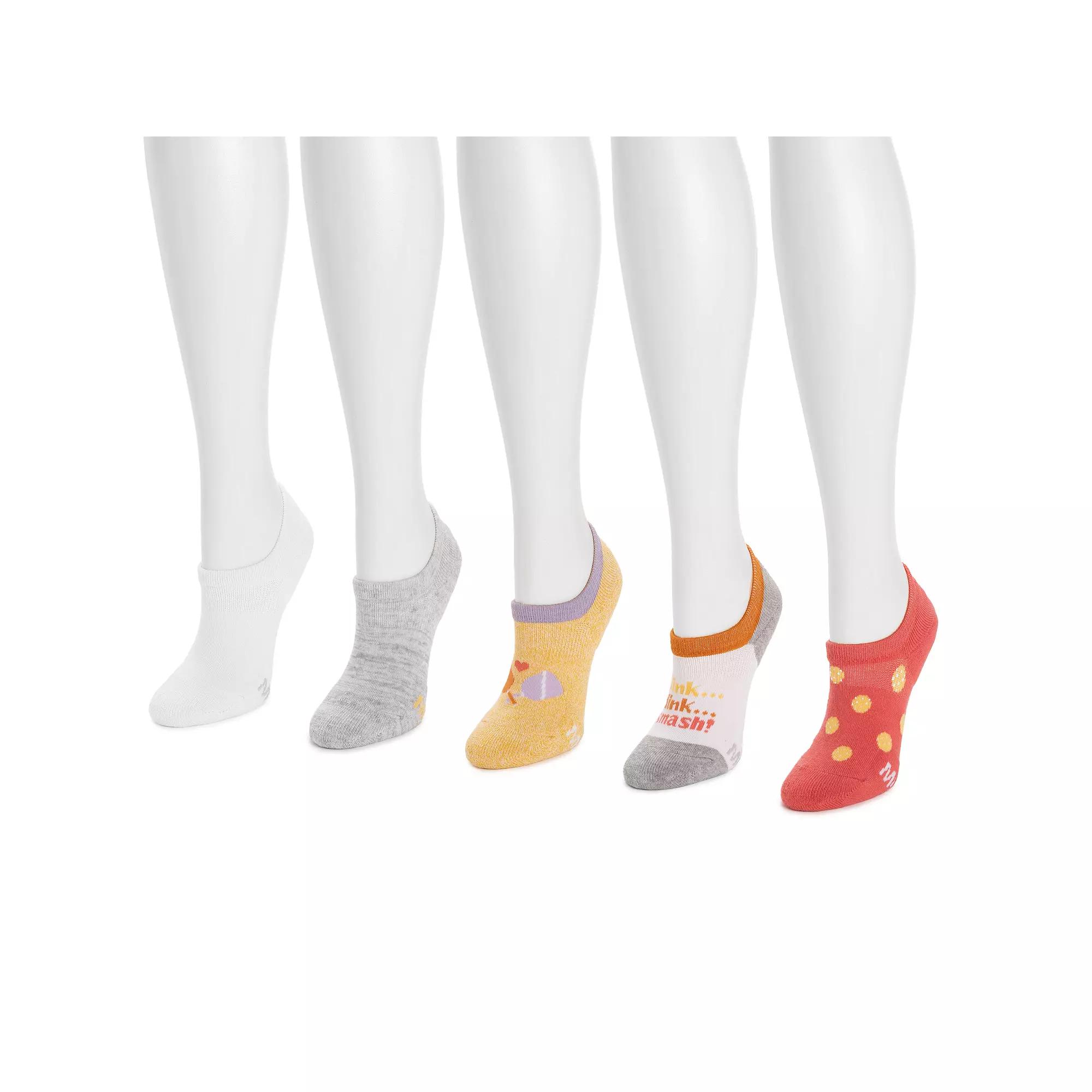 Women's MUK LUKS 5-Pack Pickleball No Show Socks, Bright Product Image