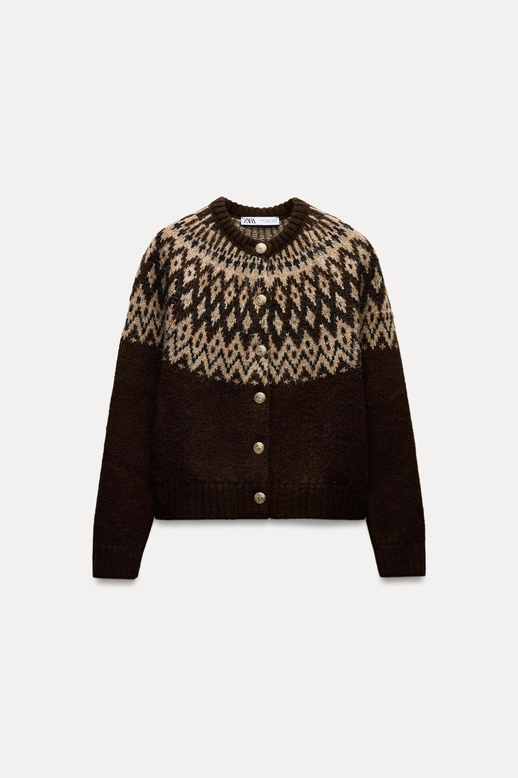 KNIT JACQUARD CARDIGAN Product Image