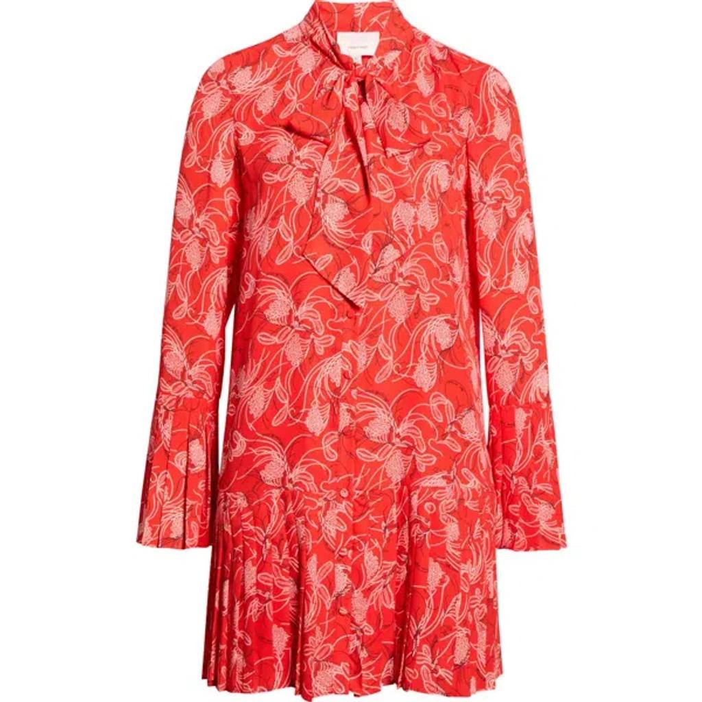 CINQ À SEPT Alinda Botanical Floral Long Sleeve Drop Waist Shirtdress In Multi Product Image