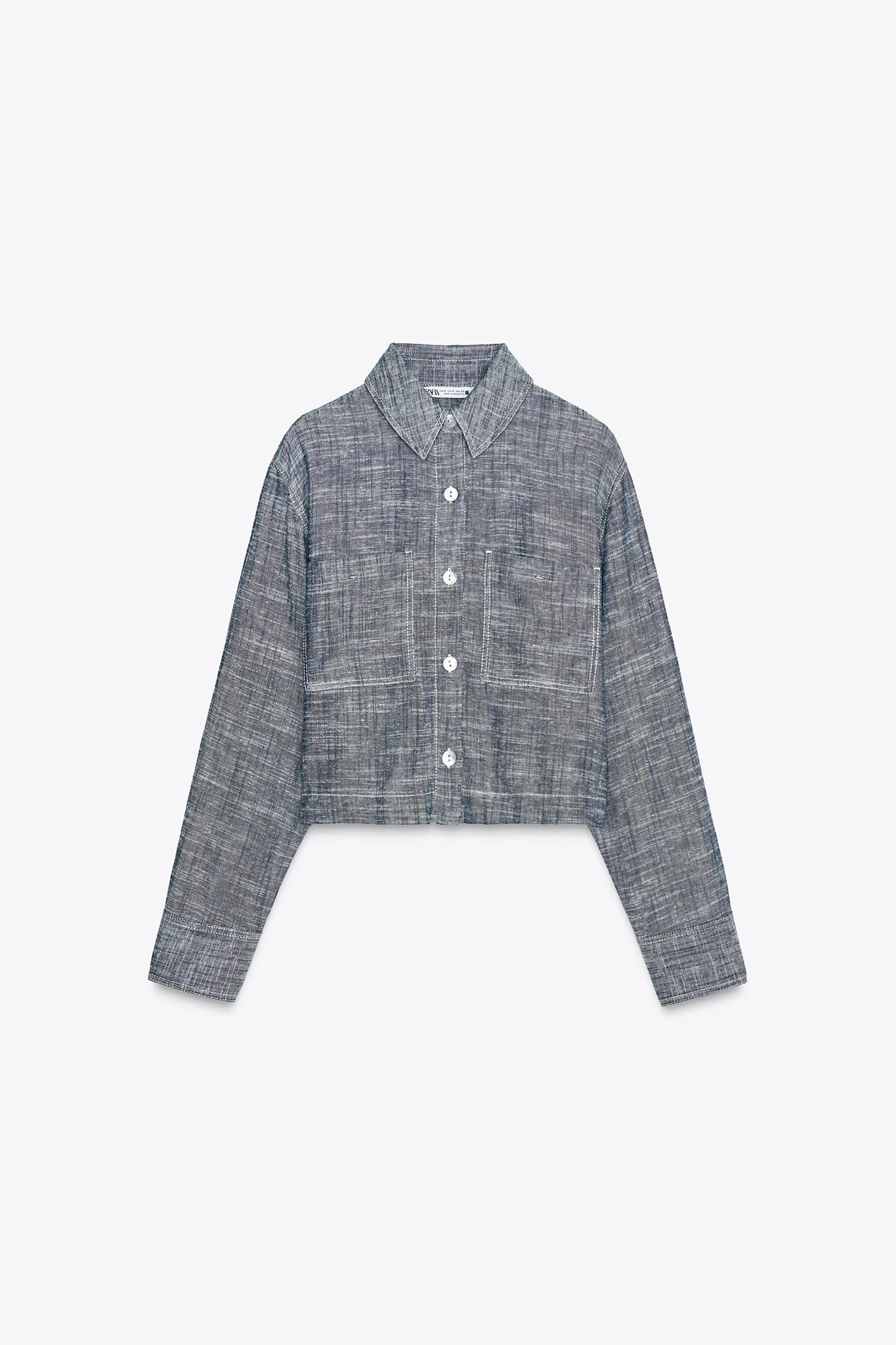 CROP POCKETED SHIRT Product Image