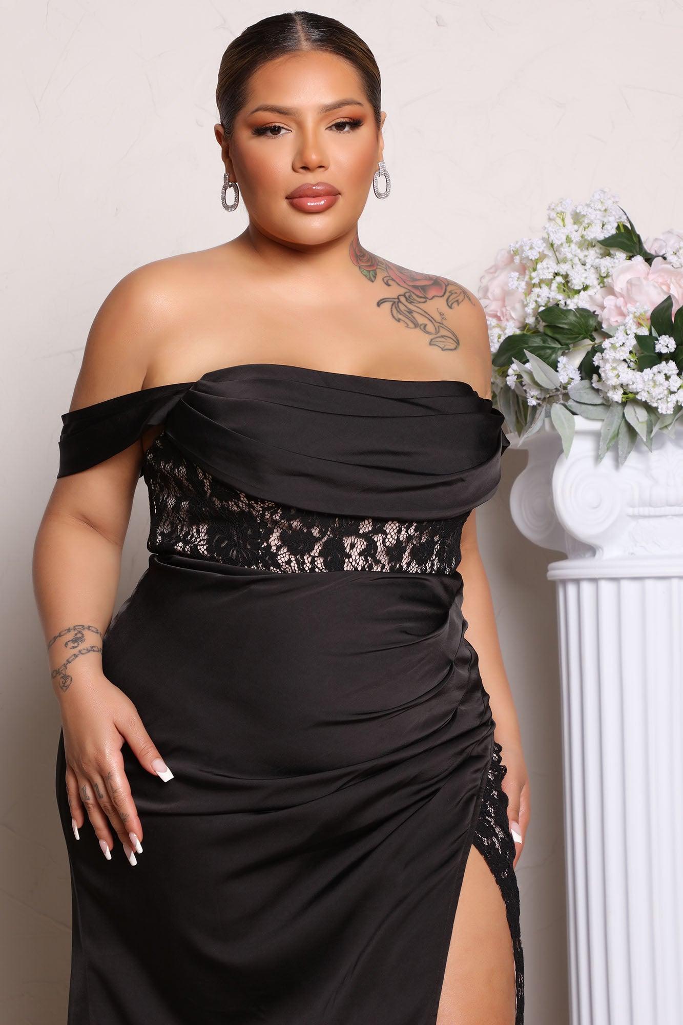 Down The Aisle Satin Maxi Dress - Black Product Image
